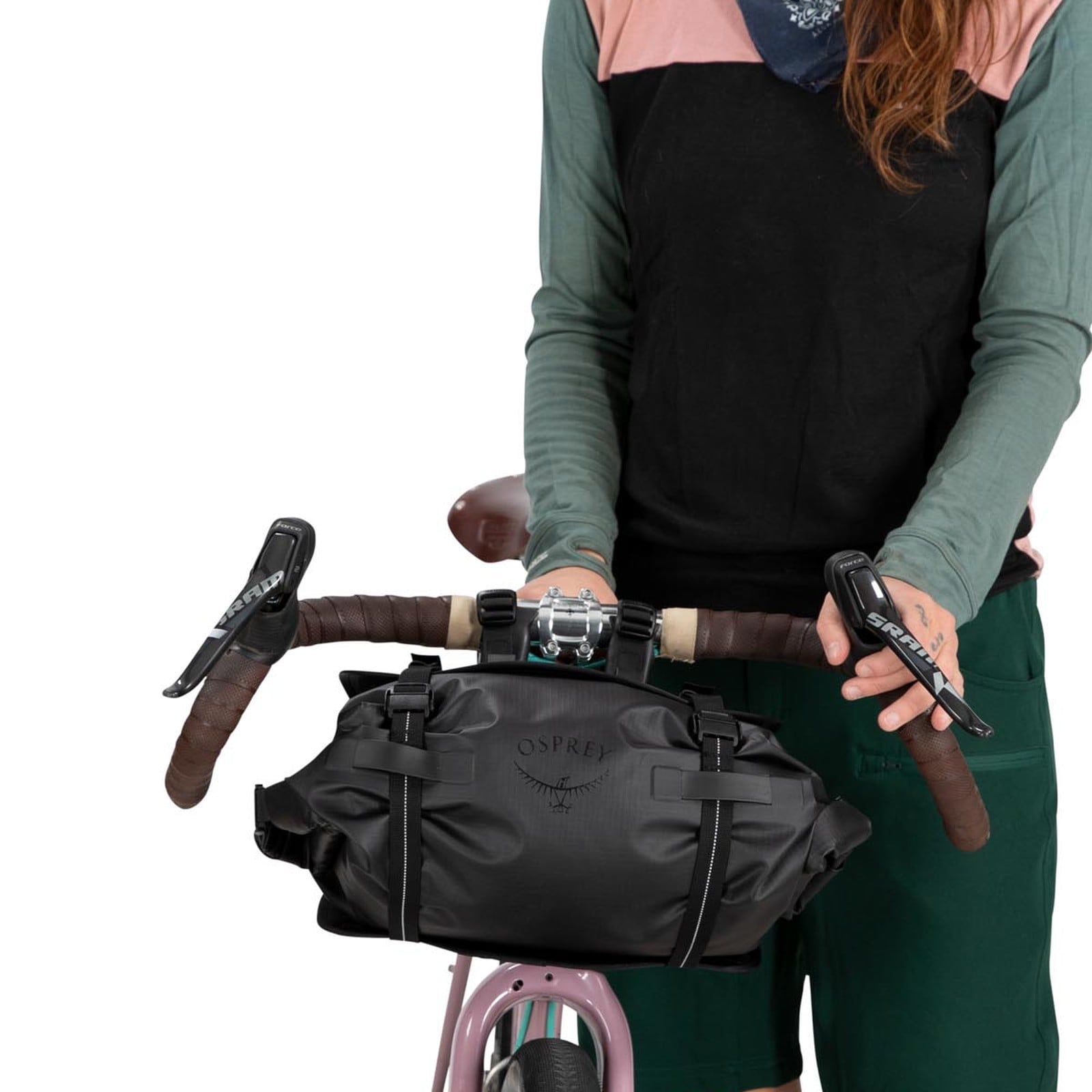 Osprey Escapist Handlebar Bag Large 10L in Black — lifestyle
