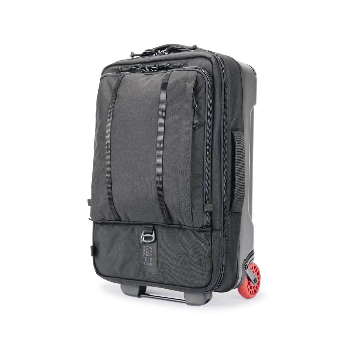 Topo Designs Global Travel Bag Roller-Carry On in Black Black — front view # color_Black Black