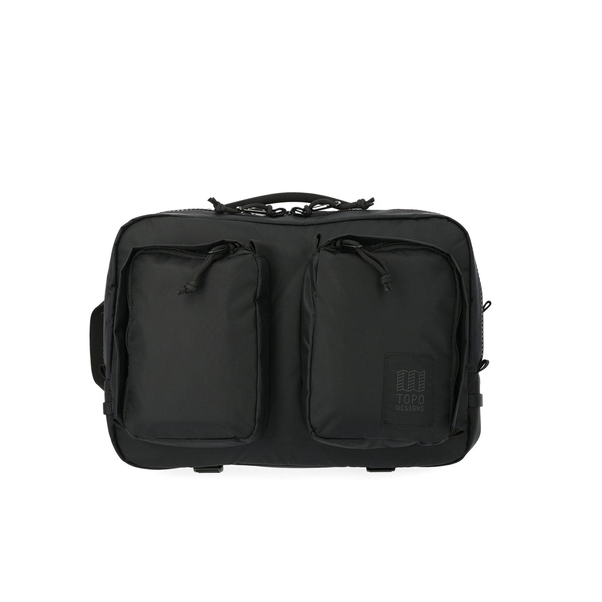 Topo Designs Global Briefcase in Black — front view # color_Black