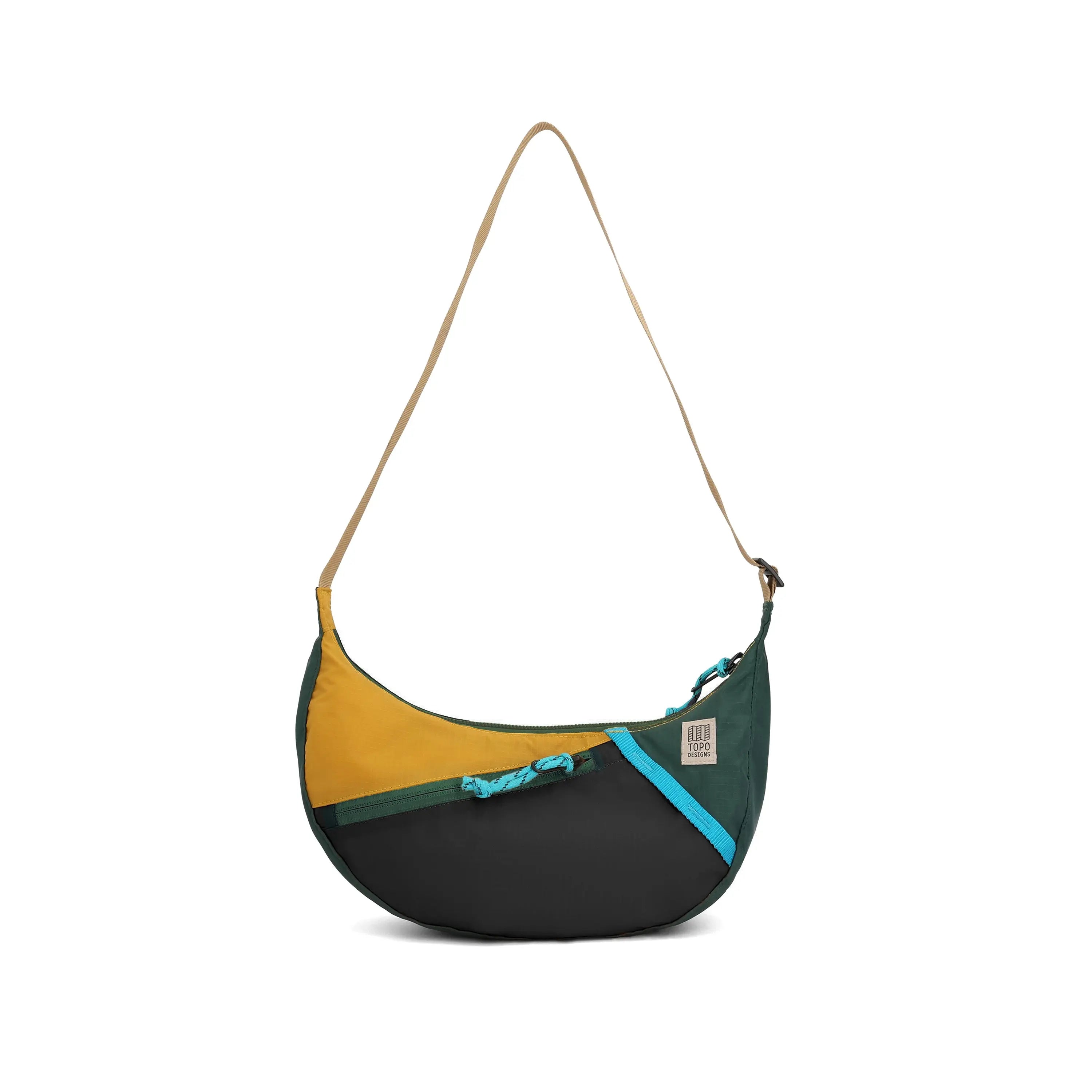 Topo Designs Moonlight Crossbody Bag in Mustard Forest — front view # color_Mustard Forest