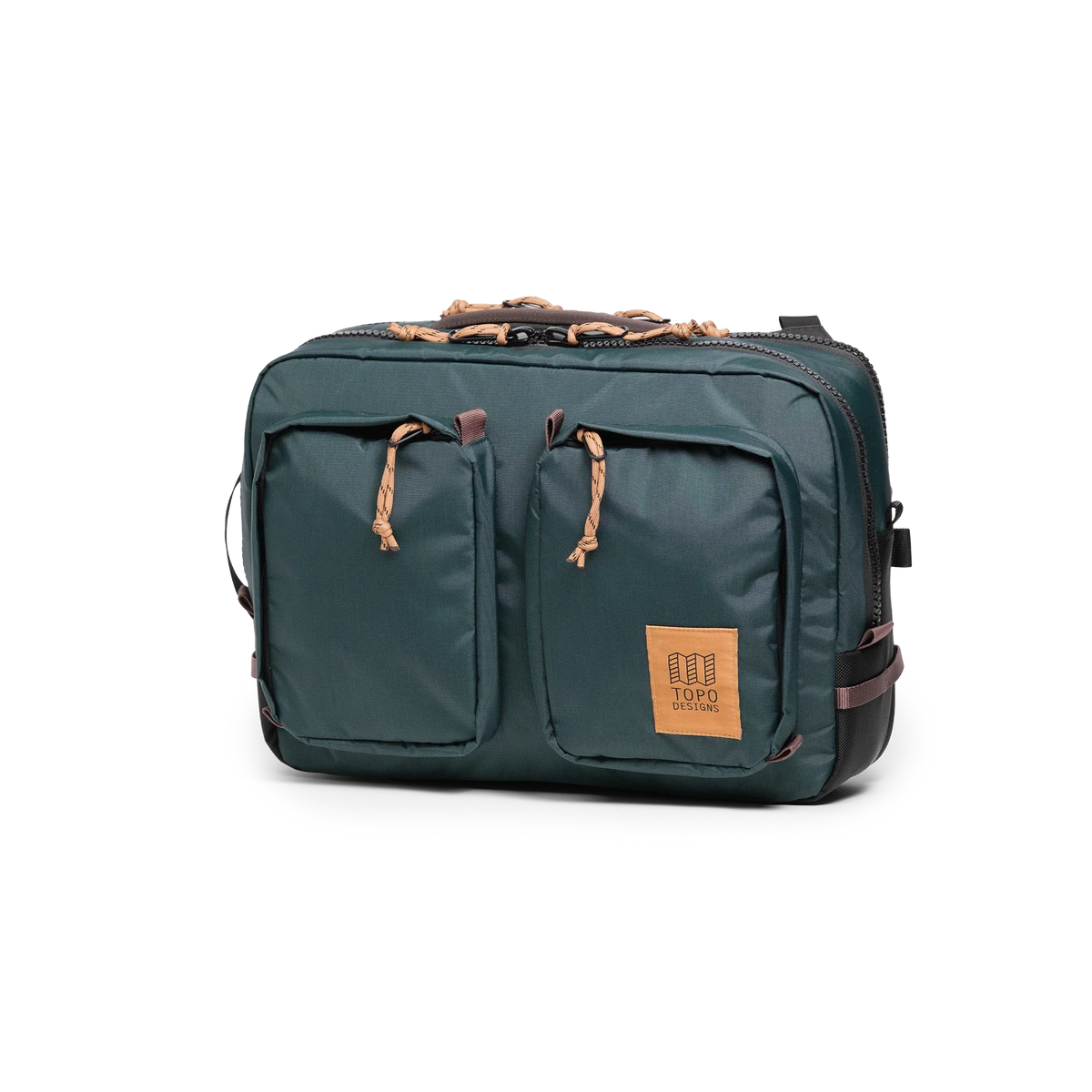 Topo Designs Global Briefcase in Woodland Forest — angle view 2 # color_Woodland Forest