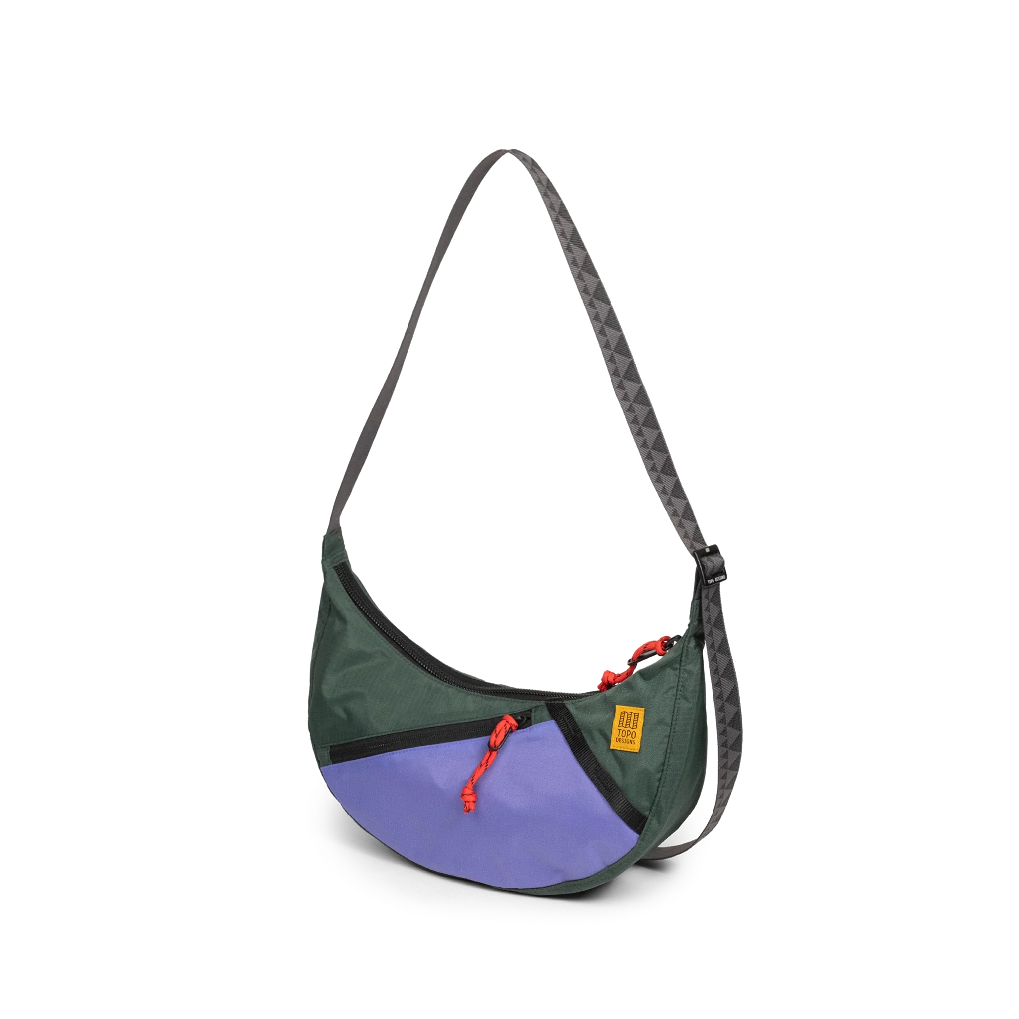 Topo Designs Moonlight Crossbody Bag in Very Peri Forest — angle view 2 # color_Very Peri Forest