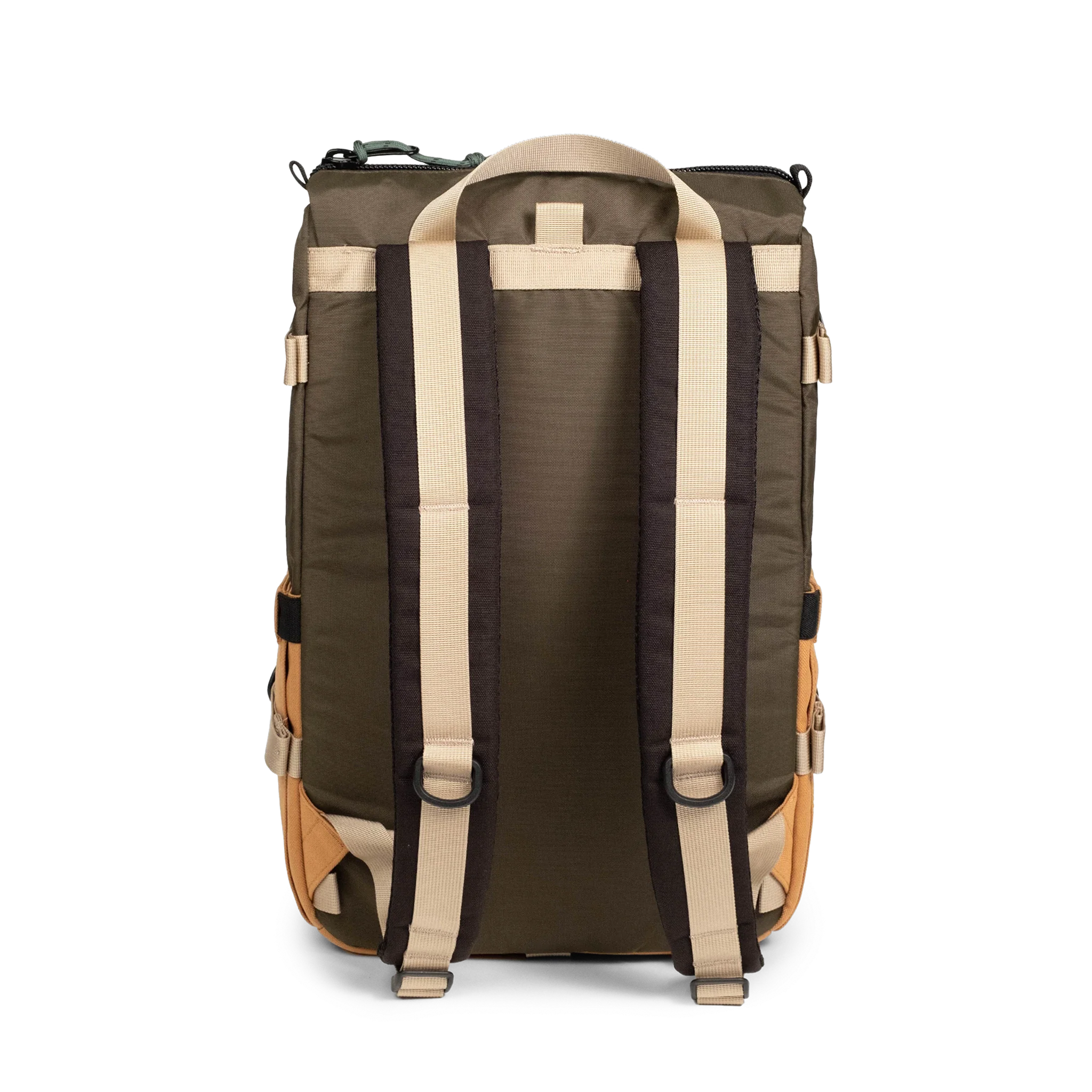 Topo Designs Rover Pack Classic in Woodland Brown Oak — back view # color_Woodland Brown Oak