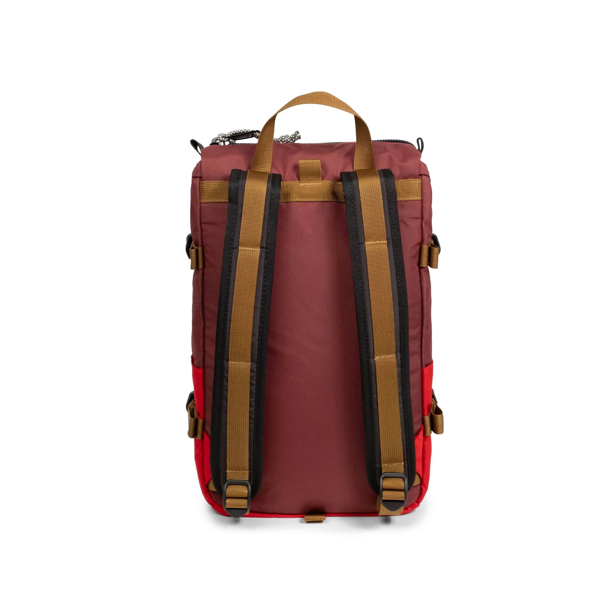 Topo Designs Rover Pack Mini in Maroon Salsa — back view # color_Maroon Salsa