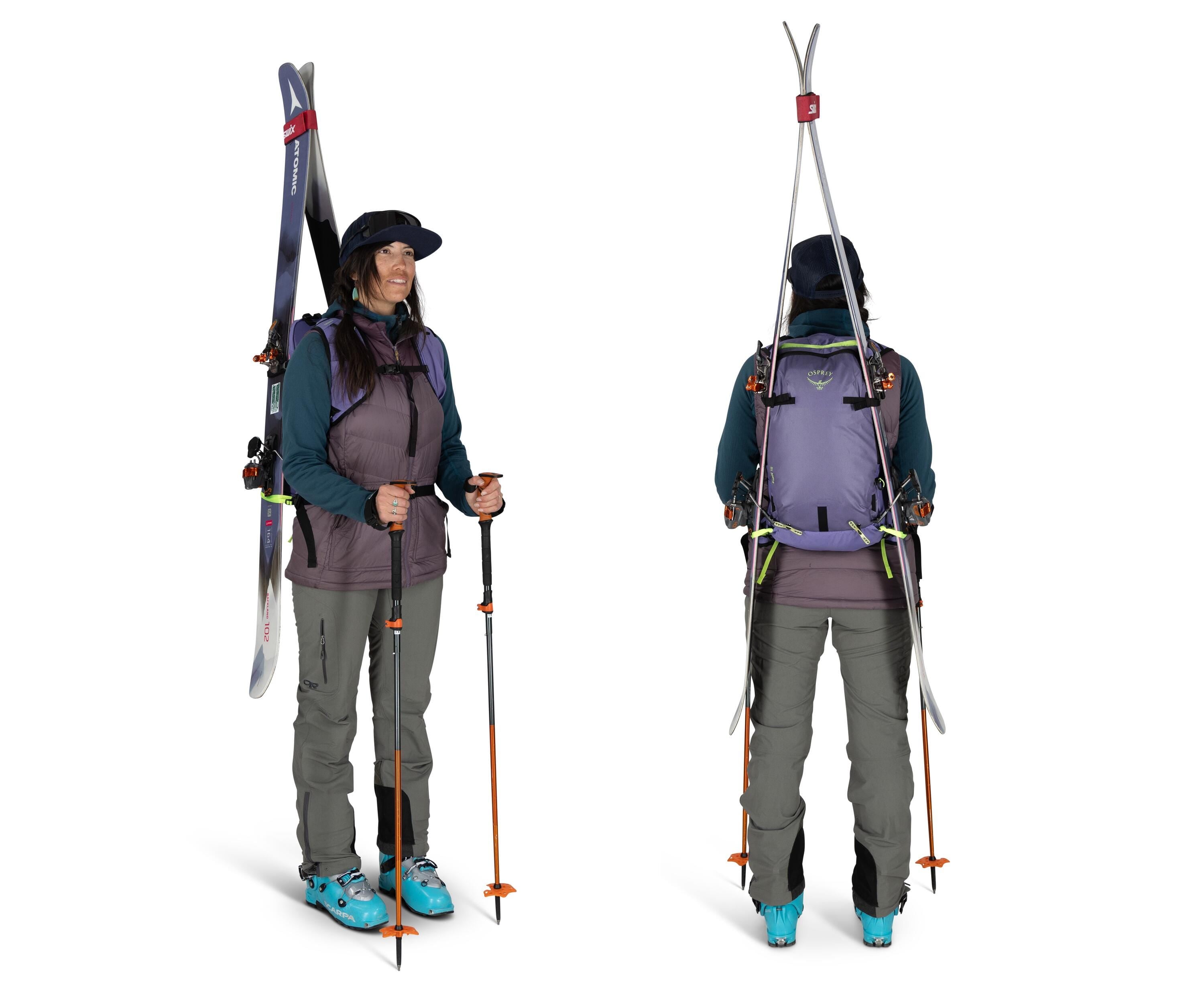 Osprey Firn 18 Ski & Snowboard Backpack 18L in Euphoria Purple — lifestyle