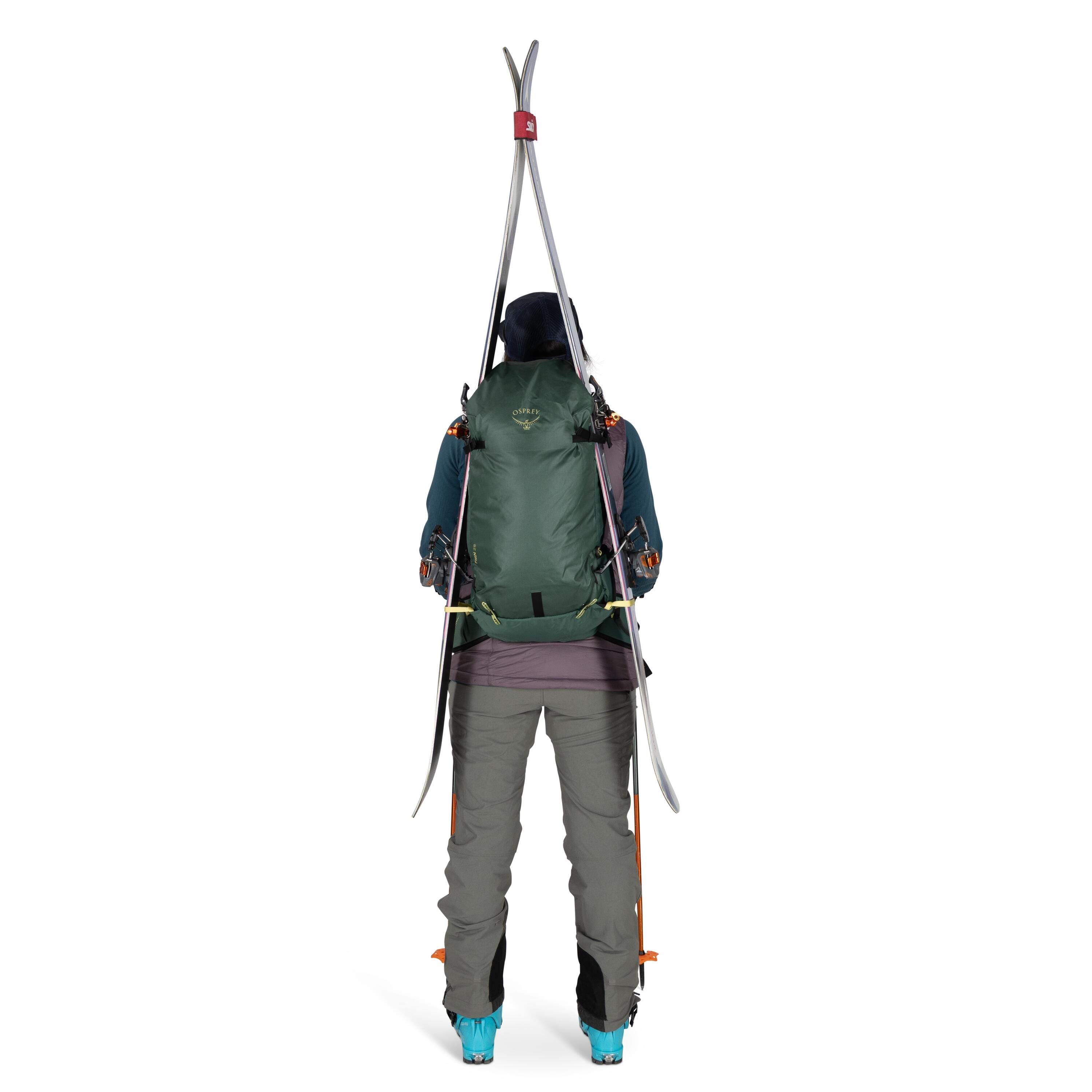 Osprey Firn 28 Ski & Snowboard Backpack 28L in Tundra Green — detail view 4