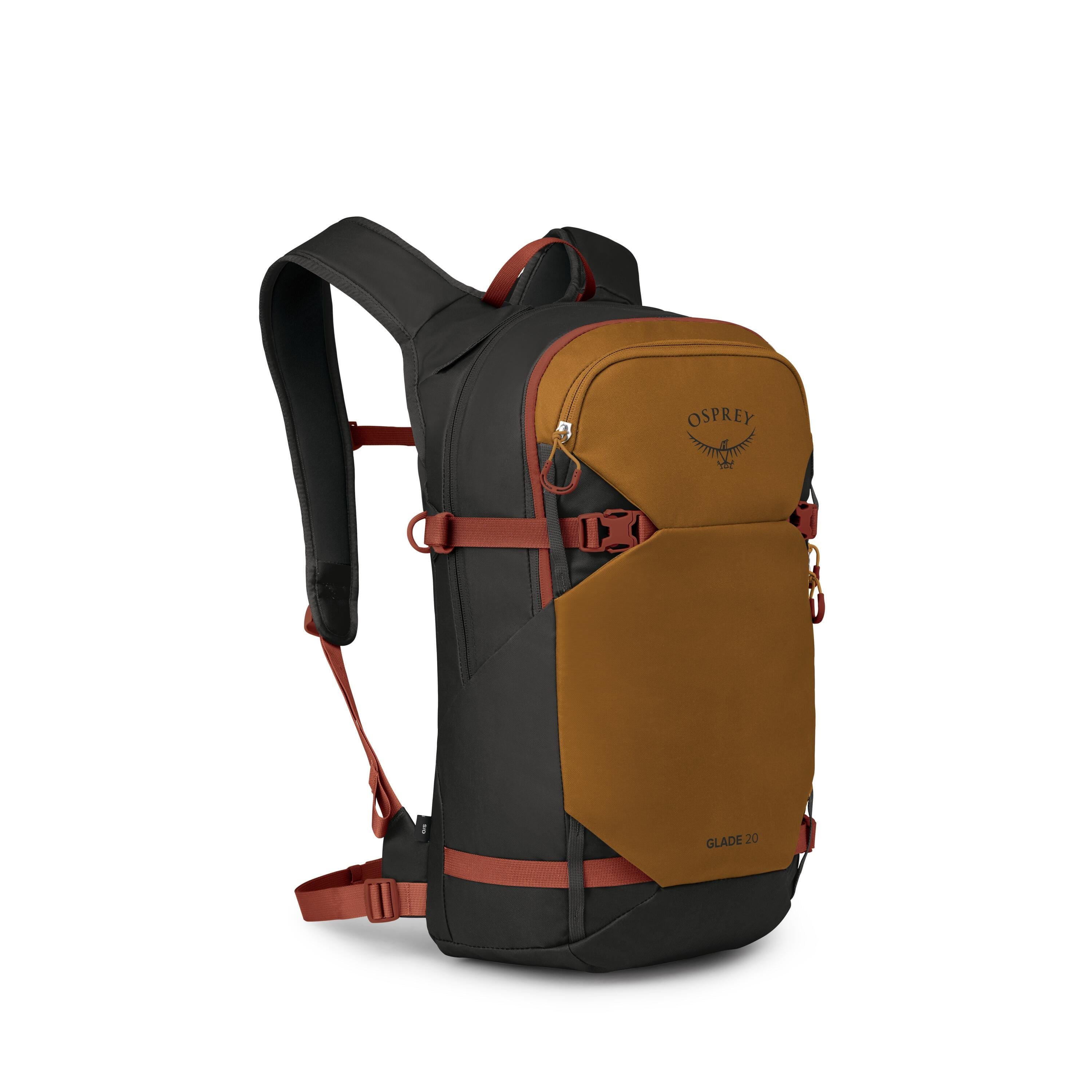 Osprey Glade 20 Ski & Snowboard Hydration Backpack 20L in Barley Brown-Black — angle view 2