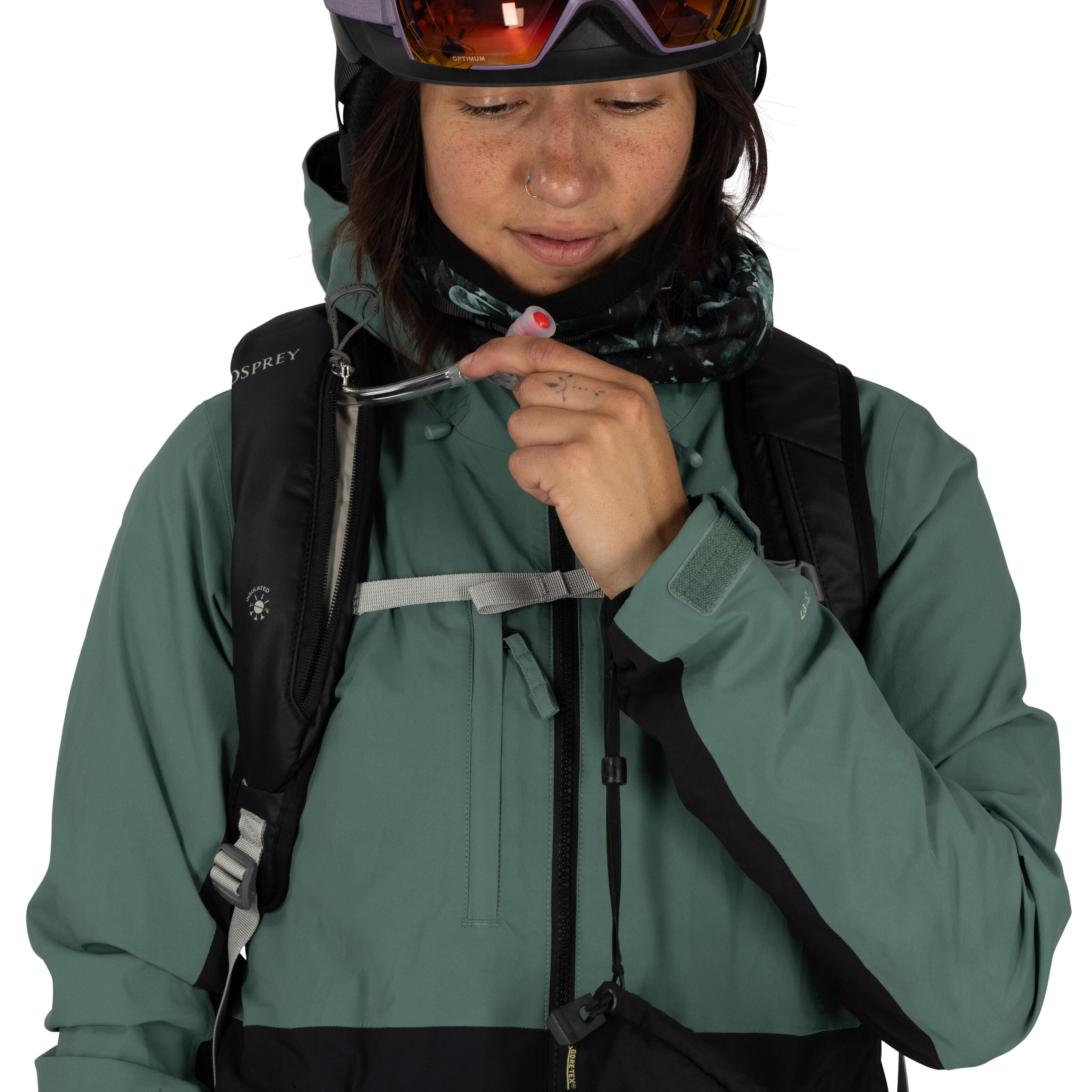 Osprey Glade 5 Ski & Snowboard Hydration Backpack 5L in Black — detail view