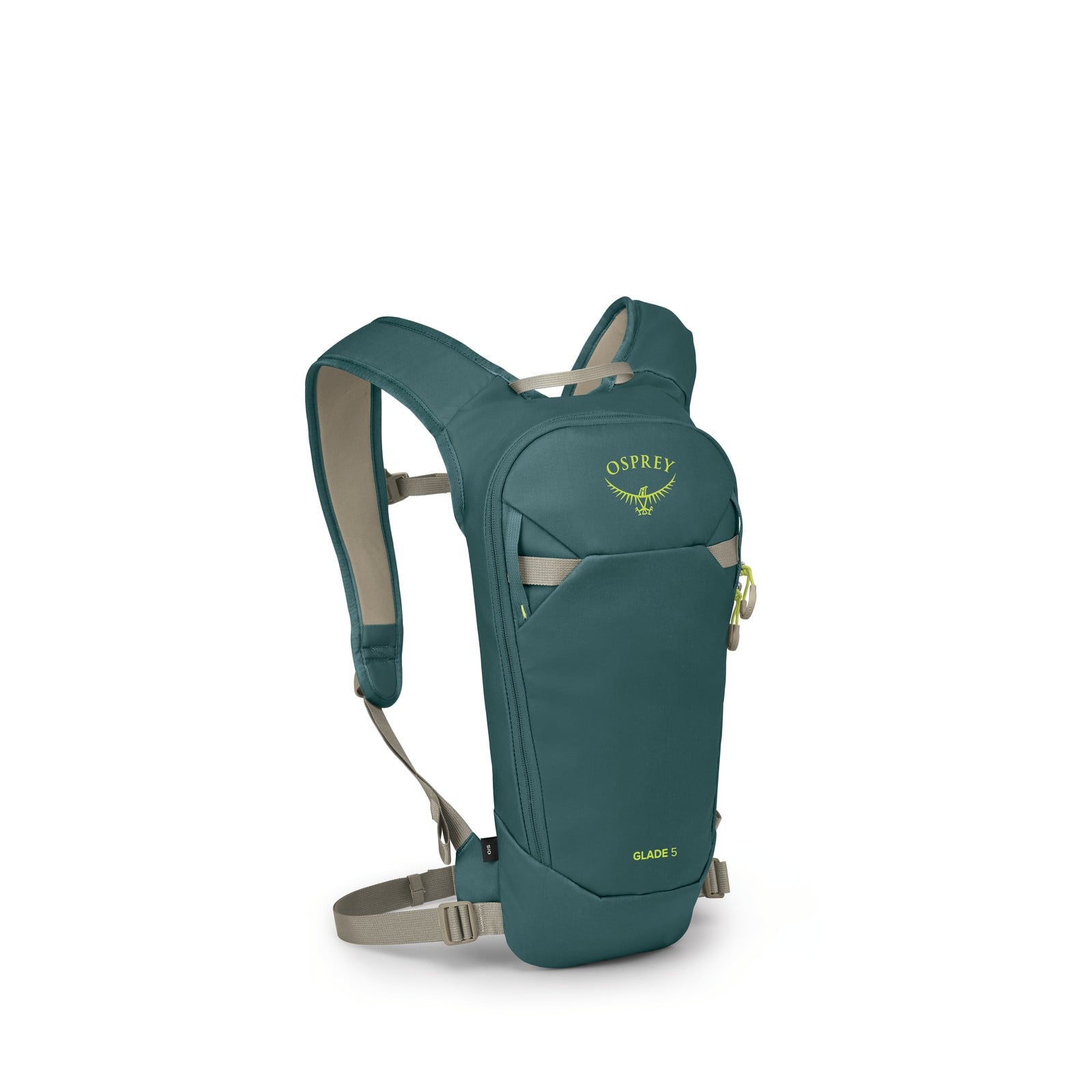 Osprey Glade 5 Ski & Snowboard Hydration Backpack 5L in Cascade Blue — angle view 2