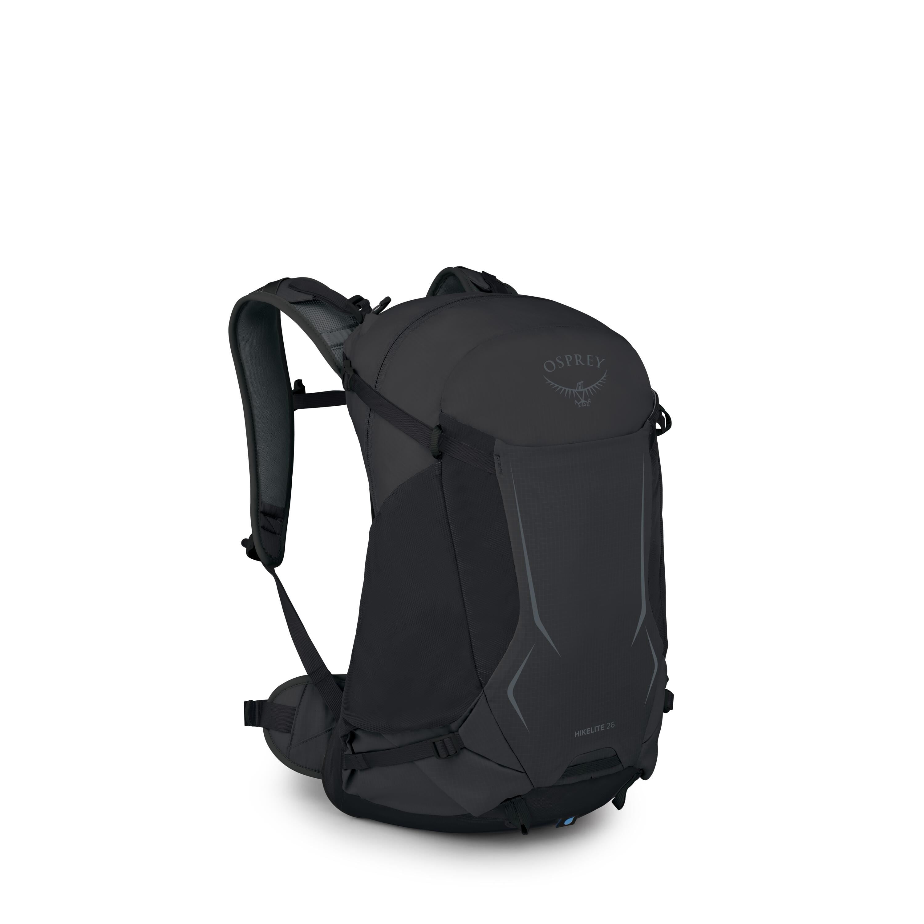 Osprey Hikelite 26 Hiking Backpack 26L in Raven Black — angle view 2
