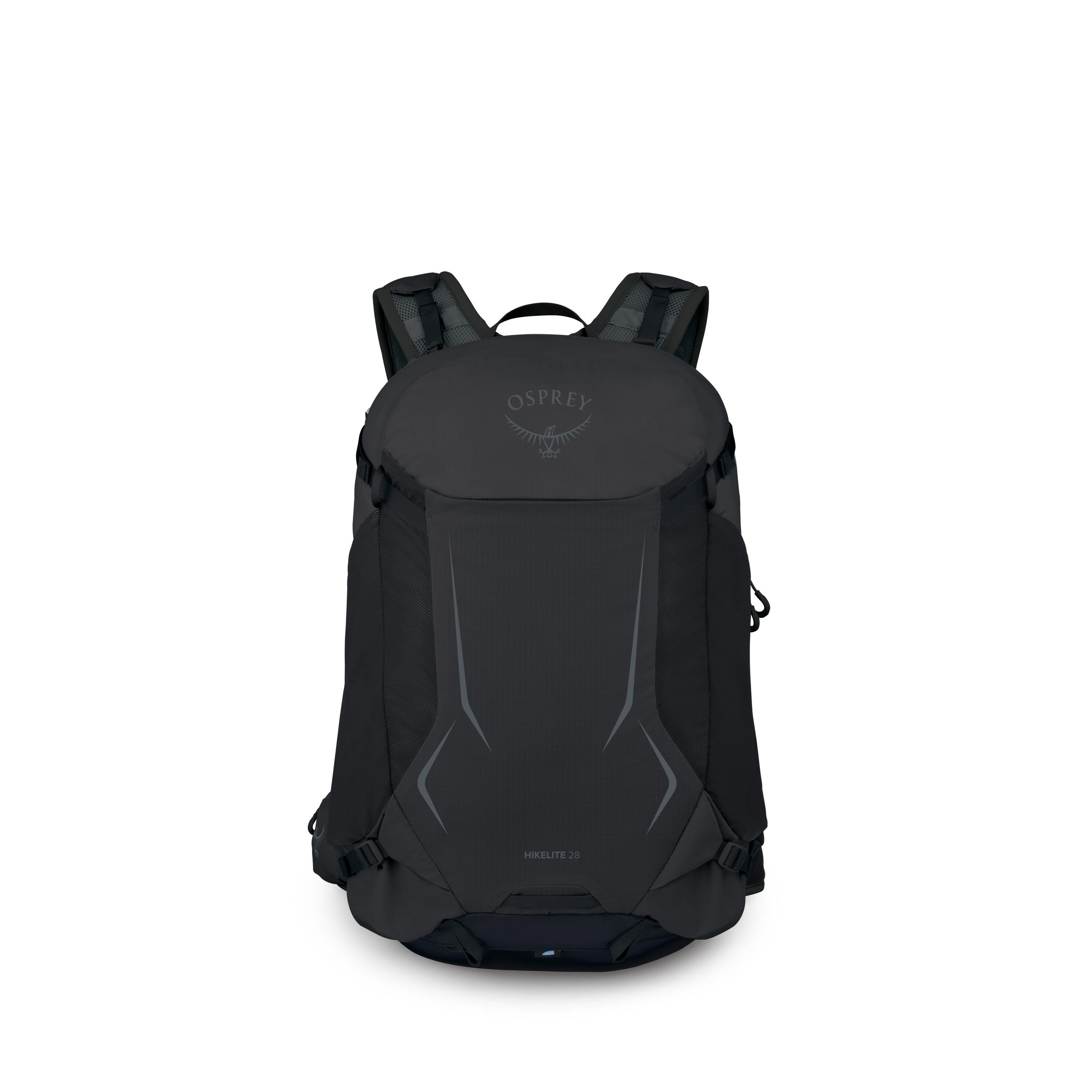 Osprey Hikelite 28 Hiking Backpack 28L in Raven Black — front view