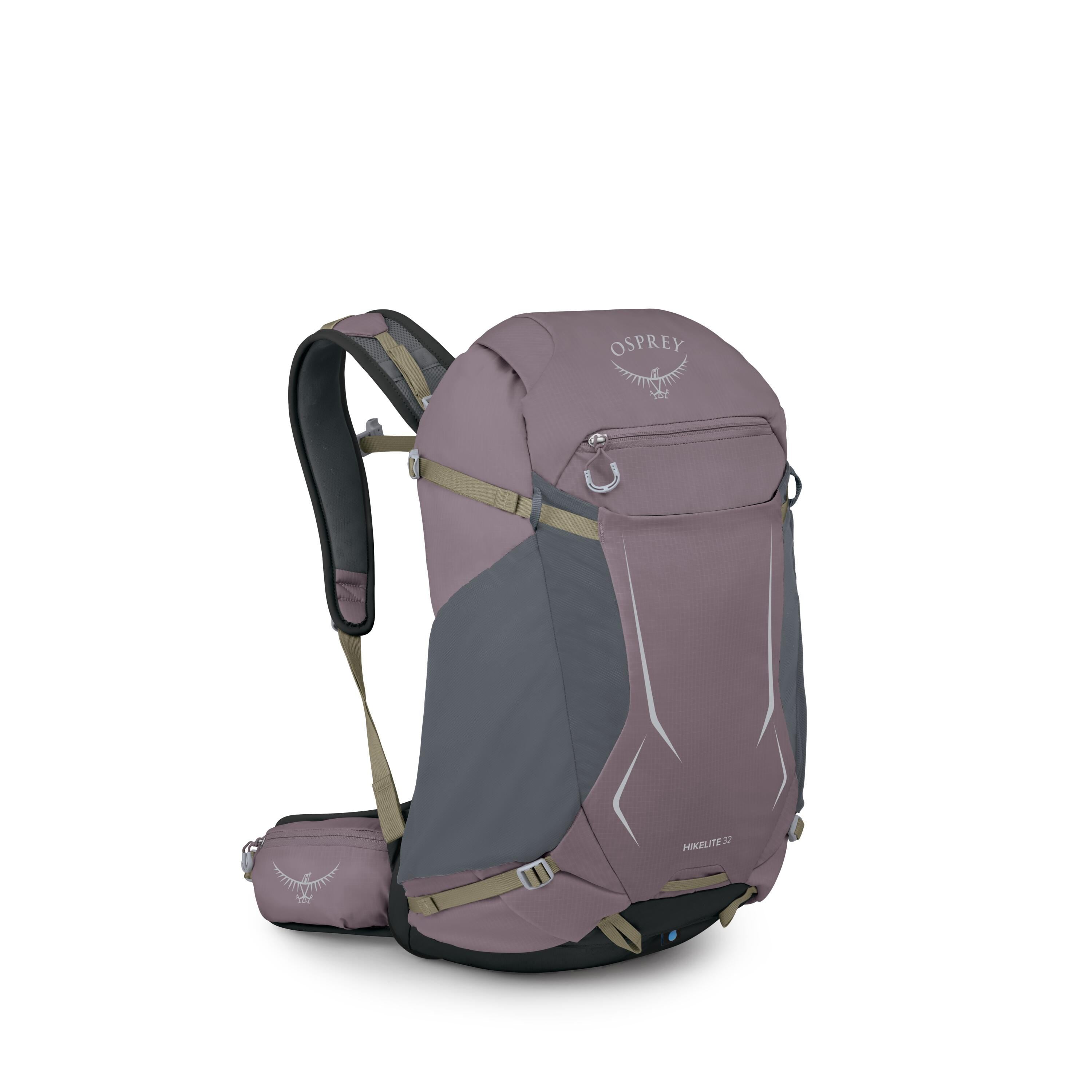 Osprey Hikelite 32 Hiking Backpack 32L in Graphite Purple — angle view 2