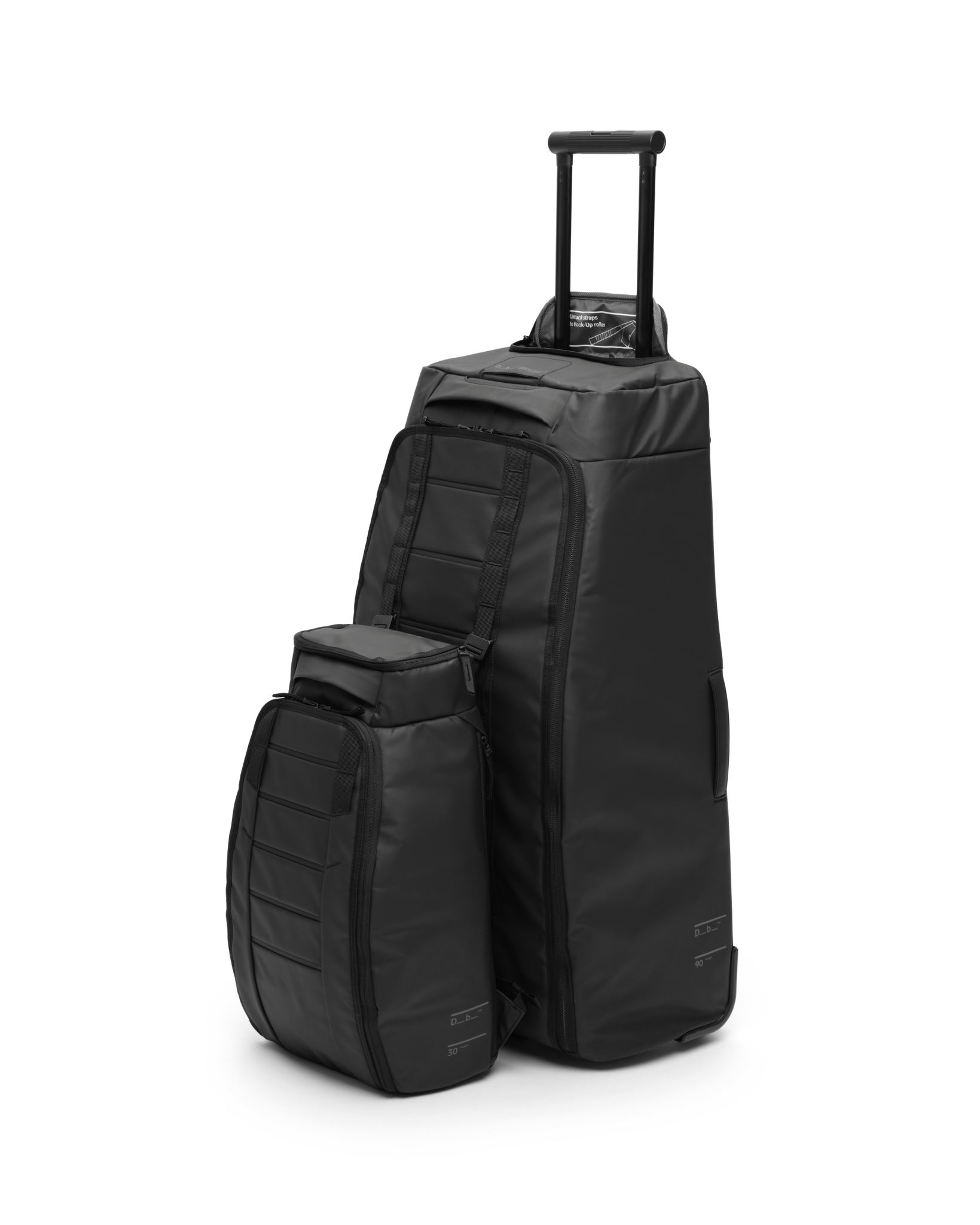 Db Journey Hugger Roller Bag Check-in 90L in Black Out — angle view 3 # color_Black Out