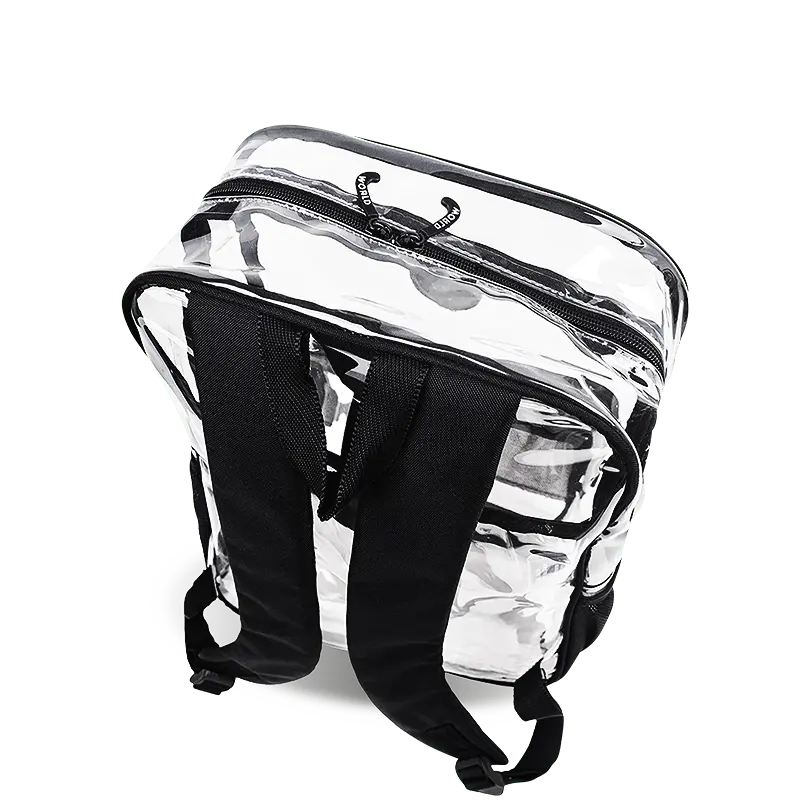 J World Clear Laptop Backpack in Clear — angle view 4 # color_Clear