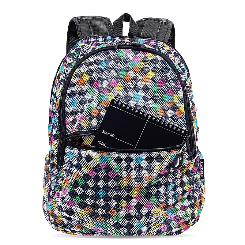J World Mesh Backpack in Checkers — detail view # color_Checkers