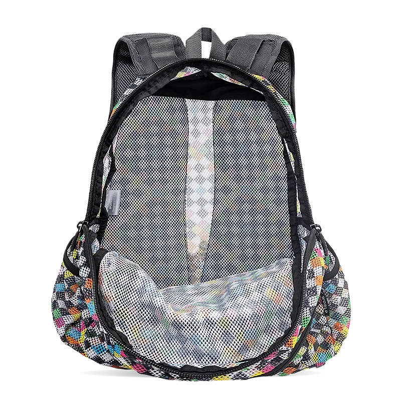 J World Mesh Backpack in Checkers — interior view # color_Checkers