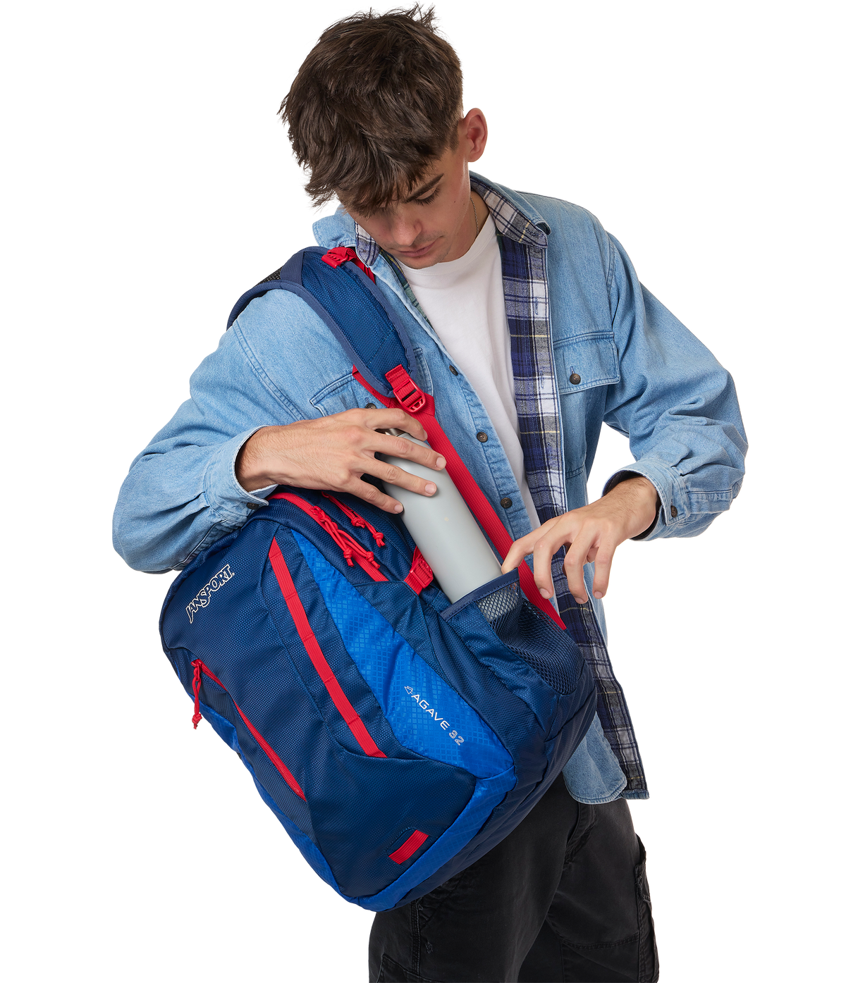JanSport Agave Backpack in Navy — lifestyle
