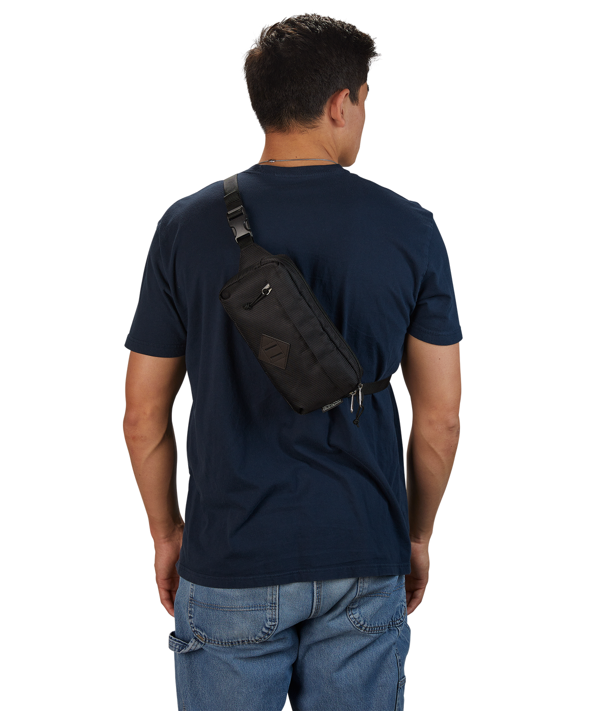 JanSport Waisted Fanny Pack in Cord Weave Black — lifestyle