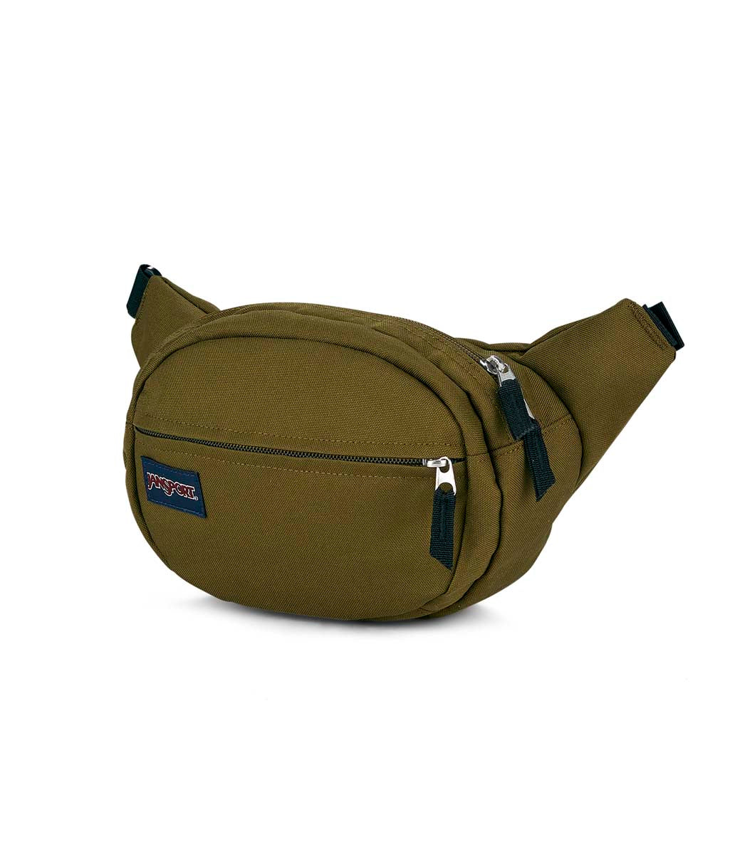 JanSport Fifth Avenue Fanny Pack in Army Green — angle view