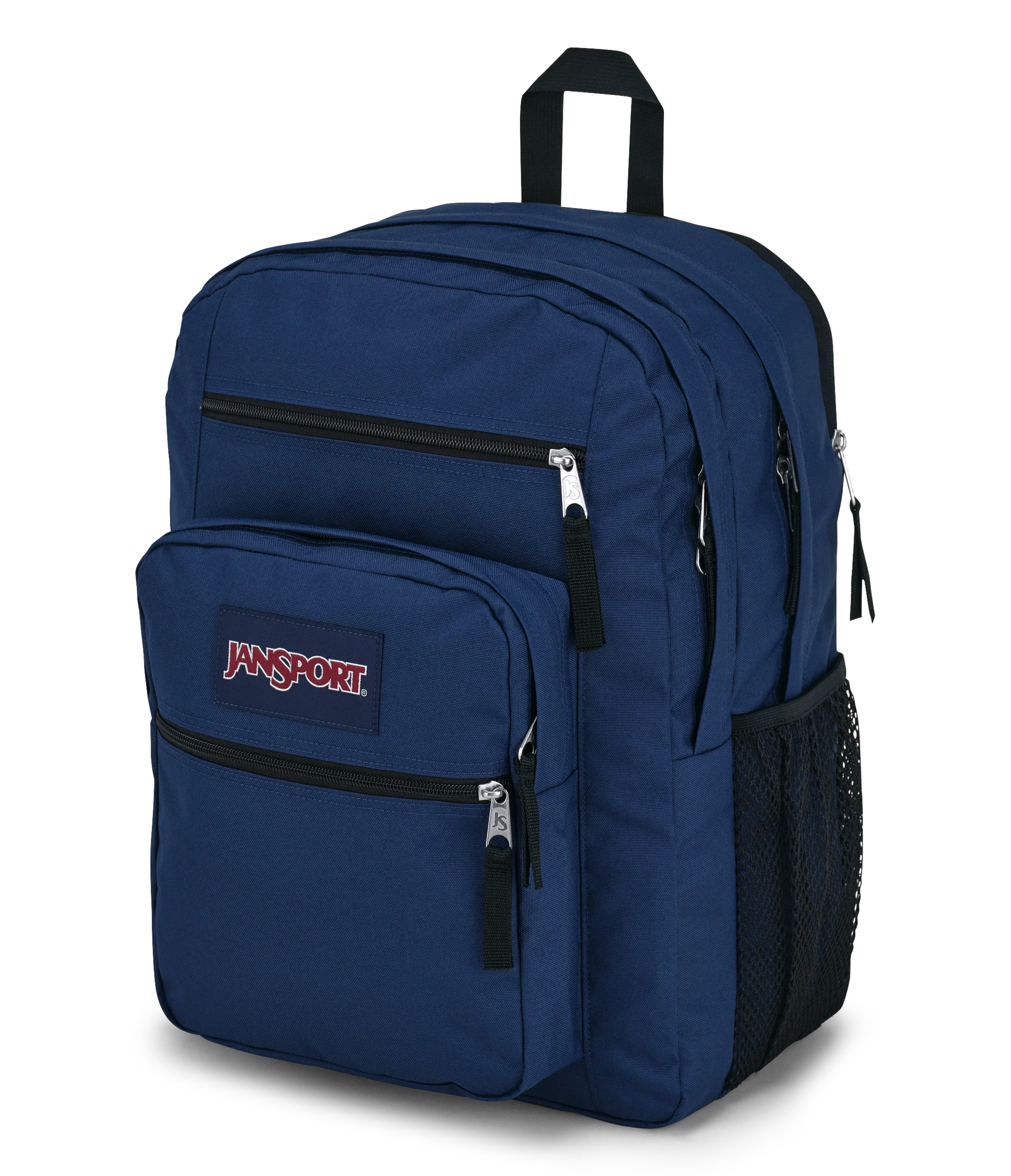 JanSport Big Student Backpack 34L in Navy — angle view 2 # color_Navy