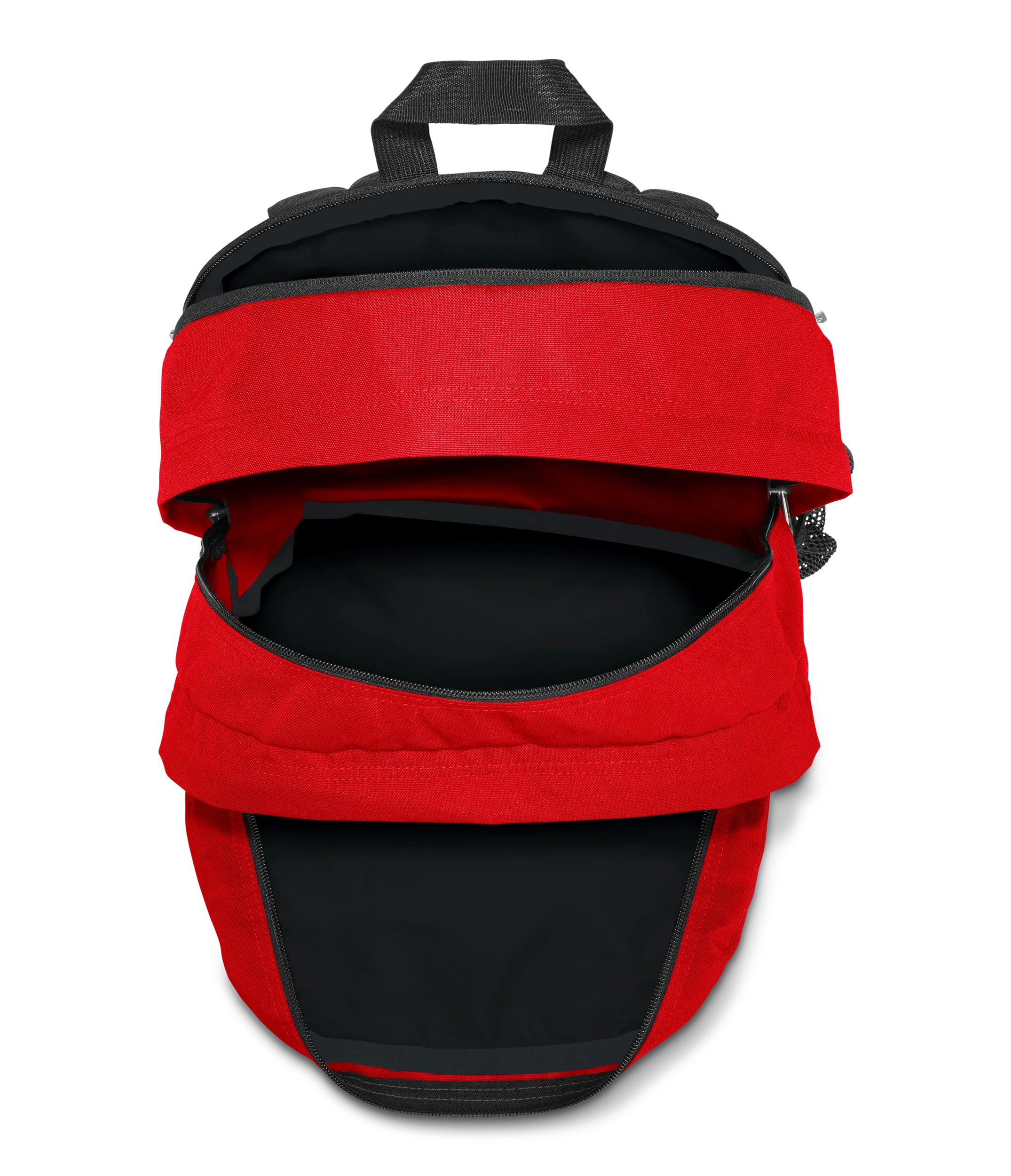 JanSport Big Student Backpack 34L in Red Tape — interior view # color_Red Tape