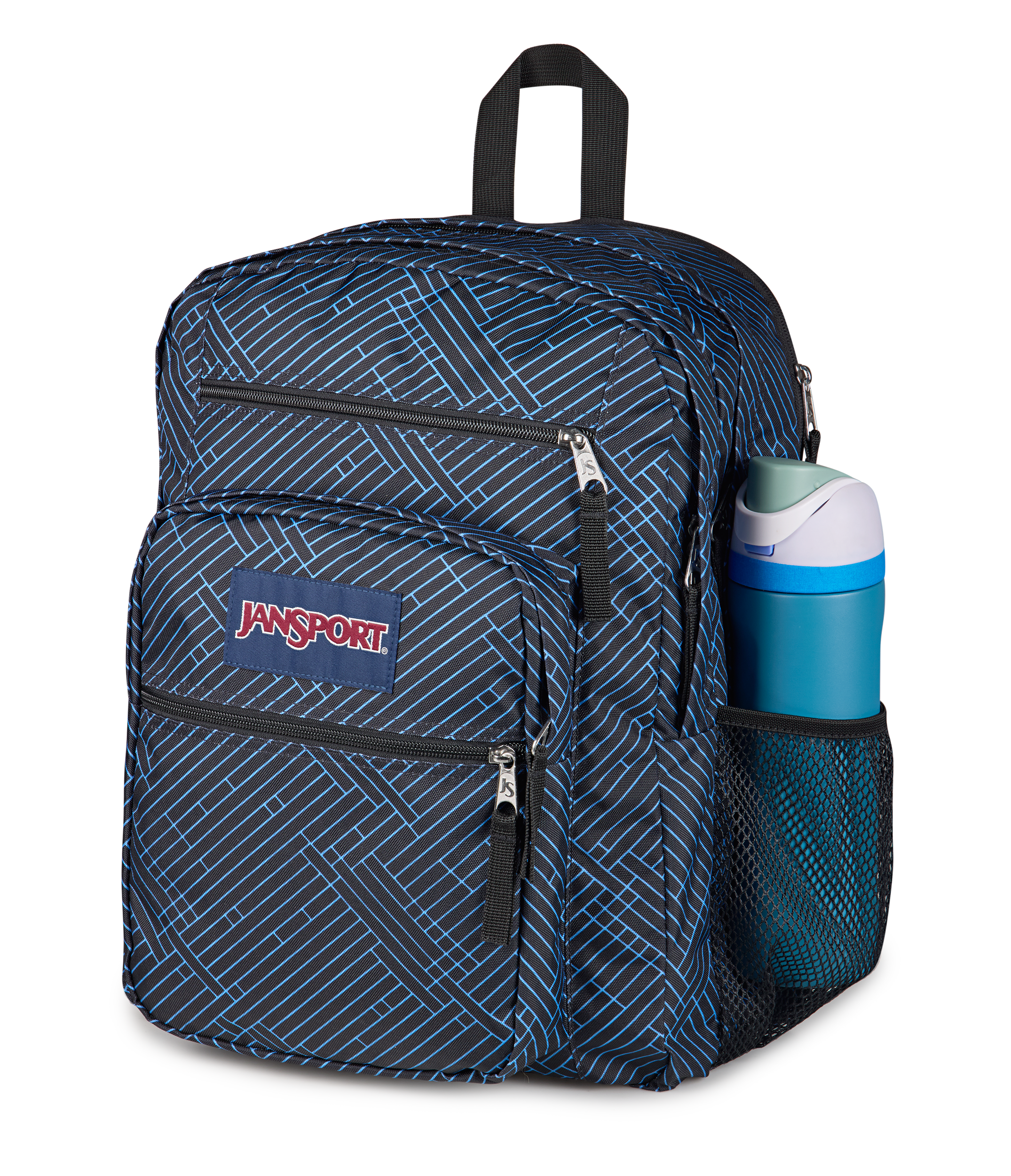 JanSport Big Student Backpack 34L in Team Stripes — detail view # color_Team Stripes