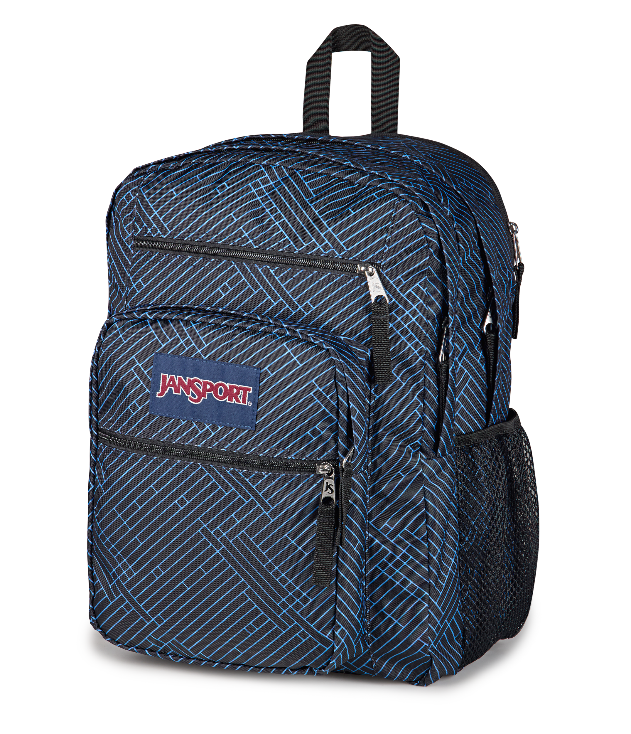 JanSport Big Student Backpack 34L in Team Stripes — angle view 2 # color_Team Stripes