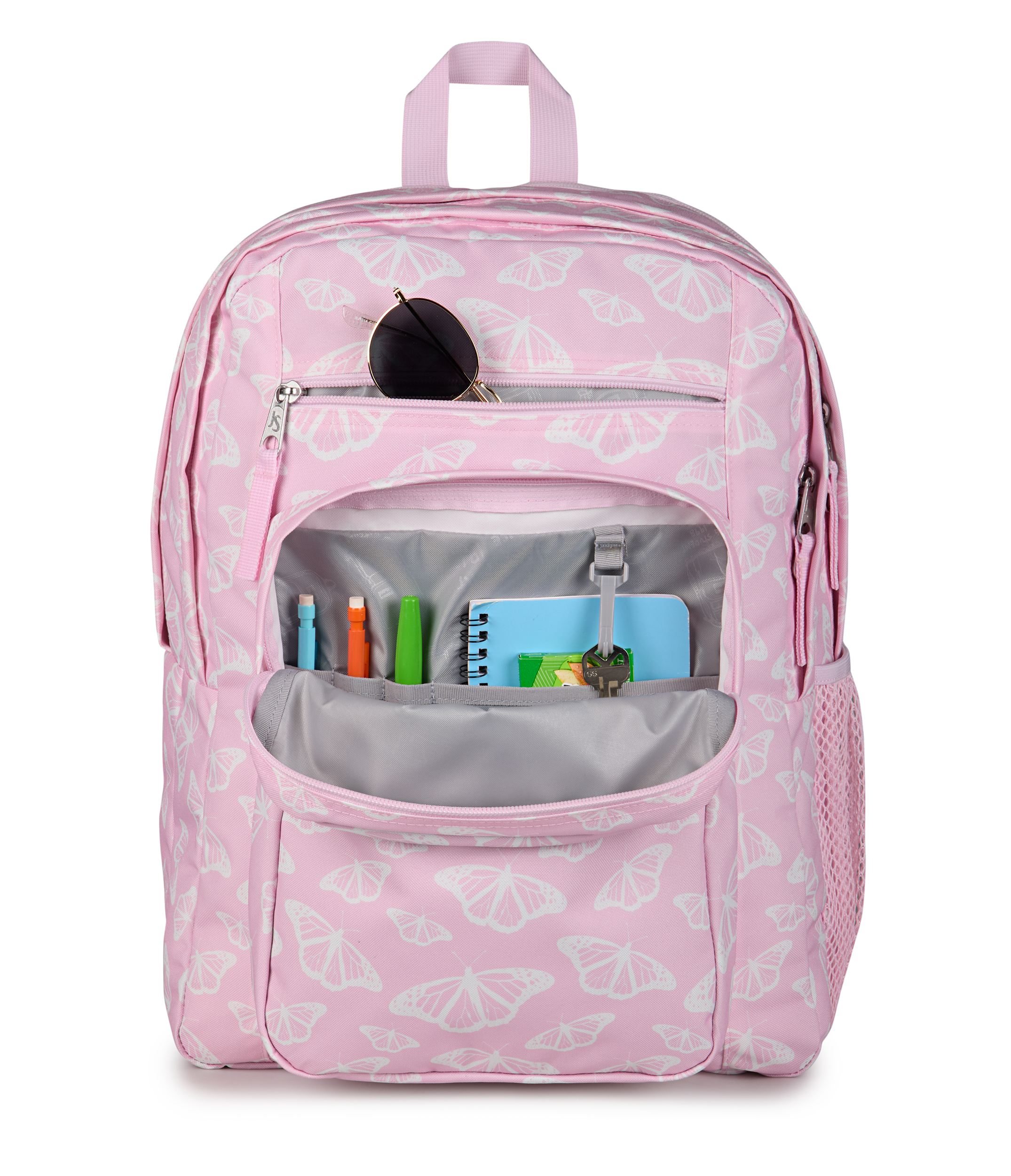 JanSport Big Student Backpack 34L in Flutter By Pink — detail view 3 # color_Flutter By Pink