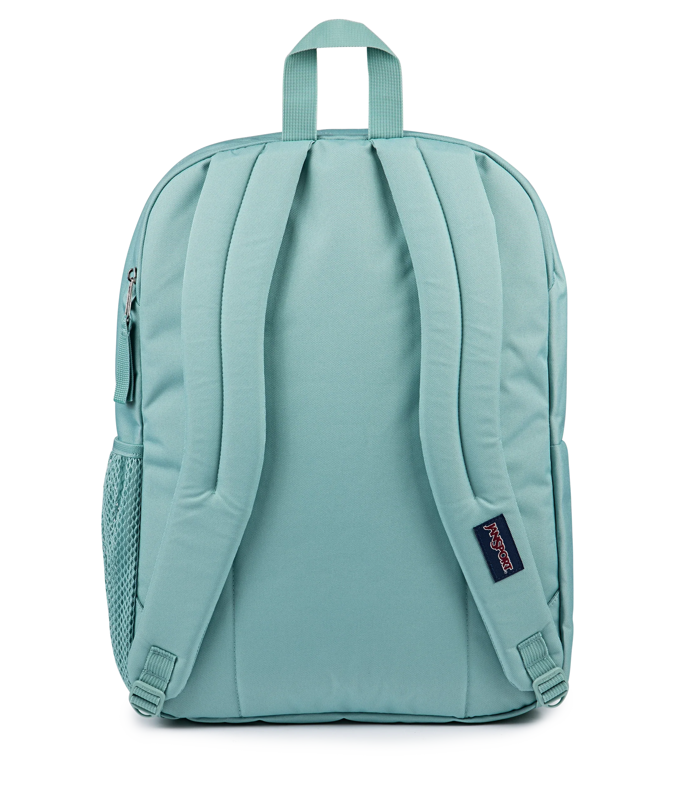 JanSport Big Student Backpack 34L in Faded Sage — back view # color_Faded Sage