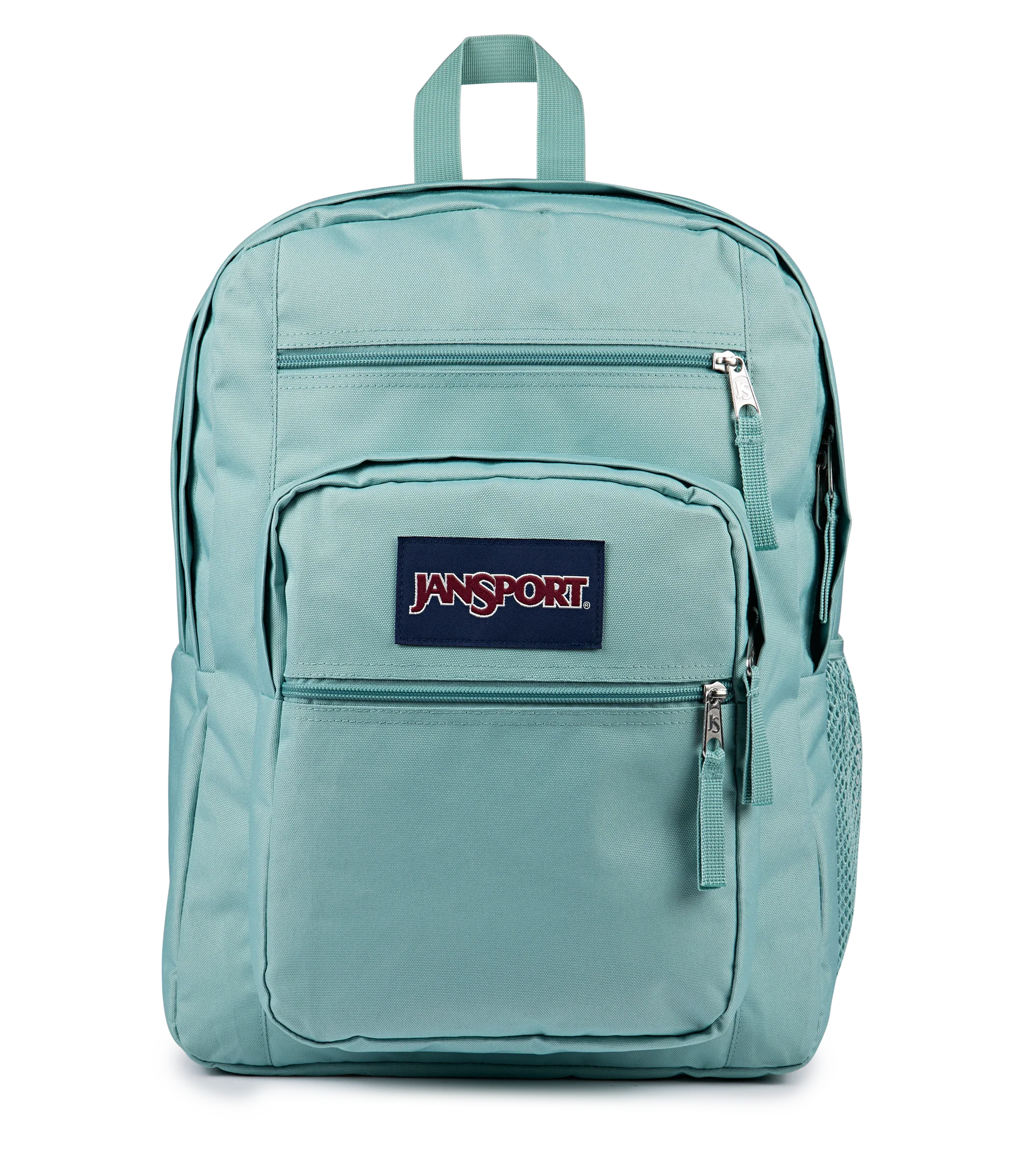 JanSport Big Student Backpack 34L in Faded Sage — front view # color_Faded Sage