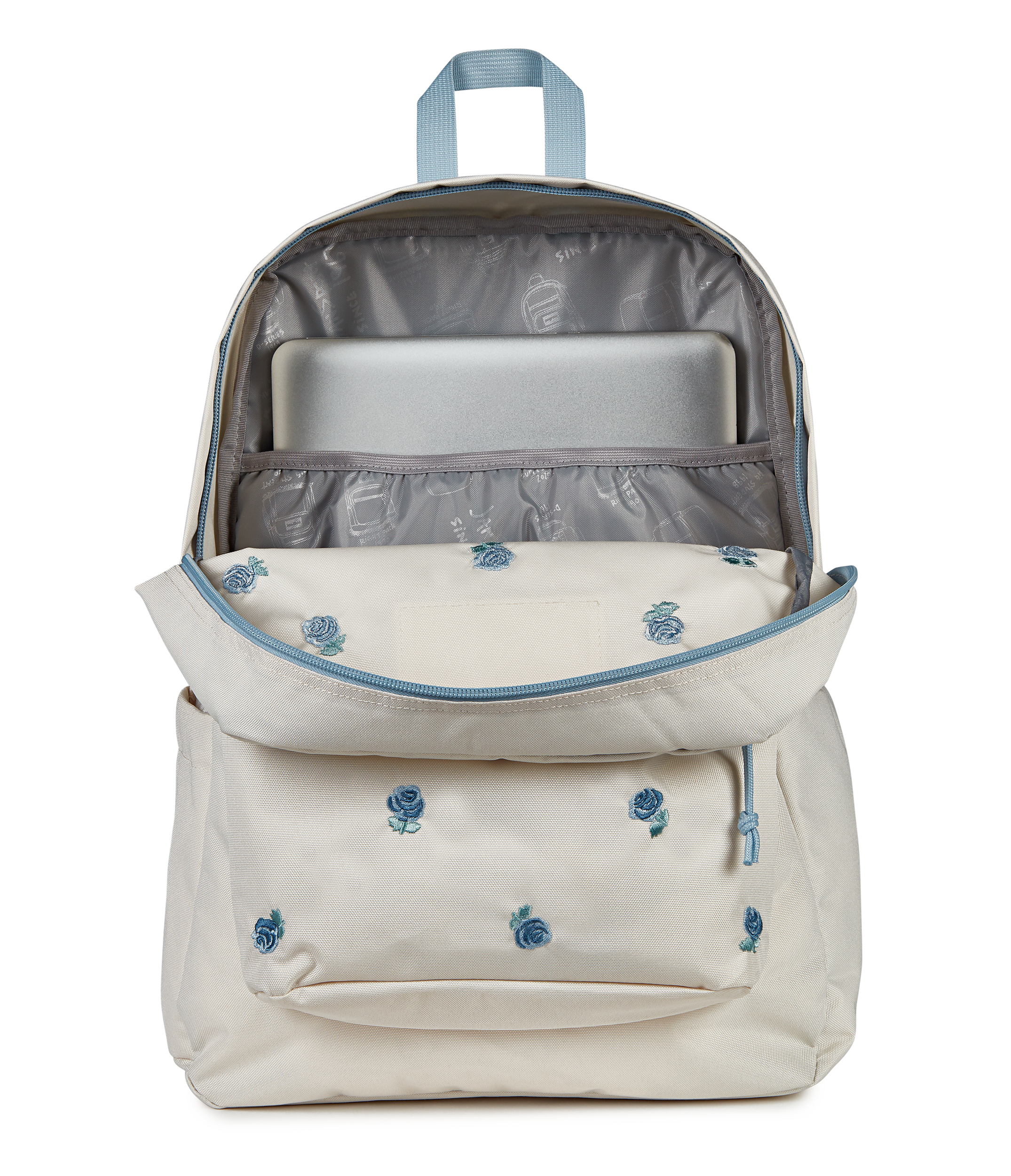 JanSport Superbreak Plus FX in Just A Rose Embroidery Moon Flower — detail view 2