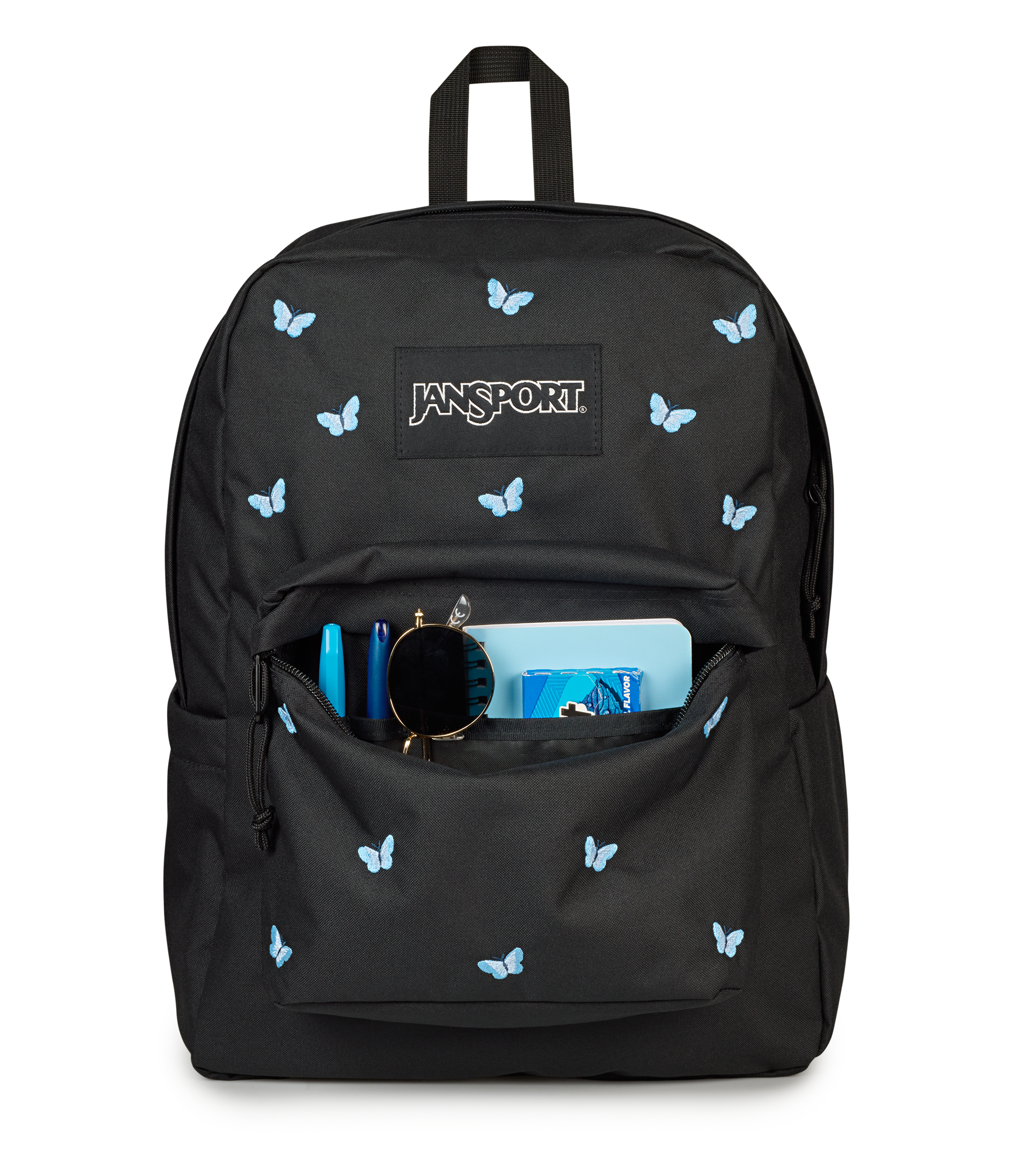 JanSport Superbreak Plus FX in Tiny Butterflies Black — detail view 3