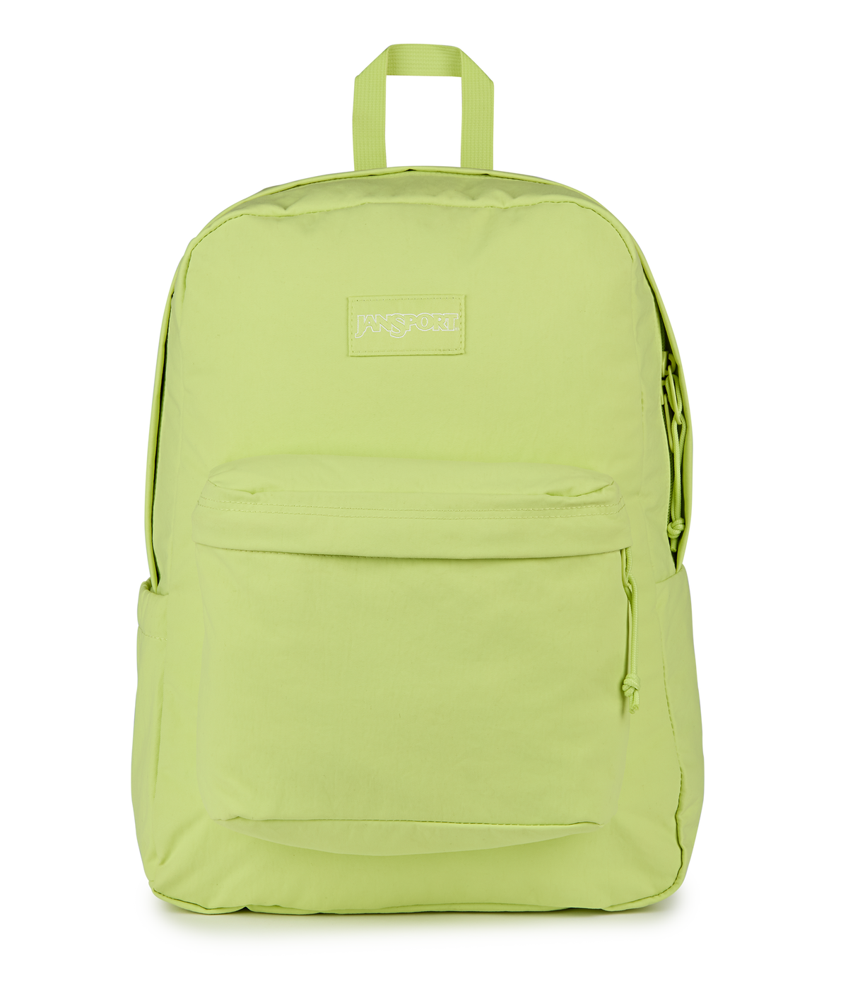 JanSport Superbreak Plus FX in Lime Citron — front view # color_Lime Citron