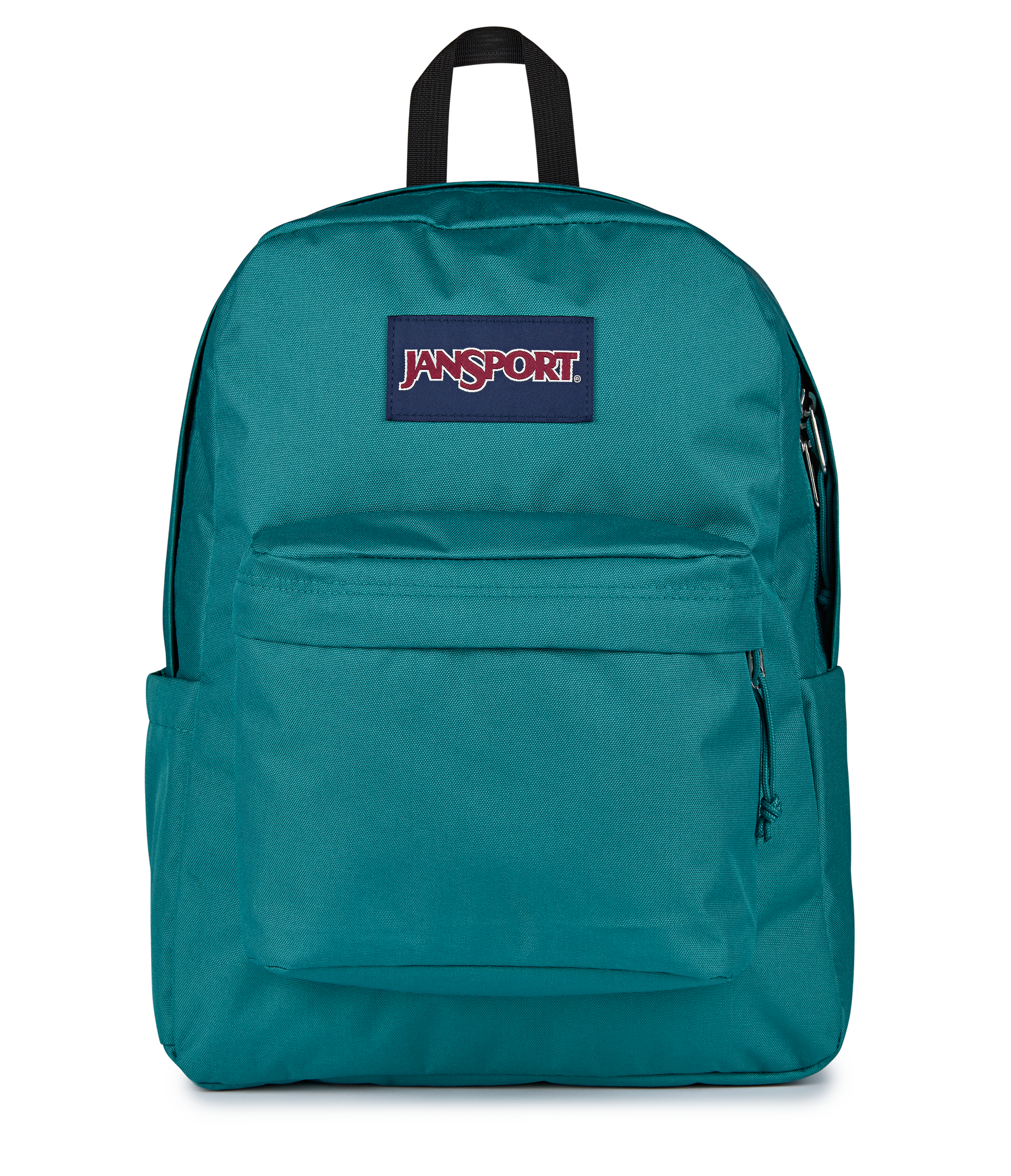 JanSport SuperBreak Plus Iconic Style in Emerald Pool — front view # color_Emerald Pool