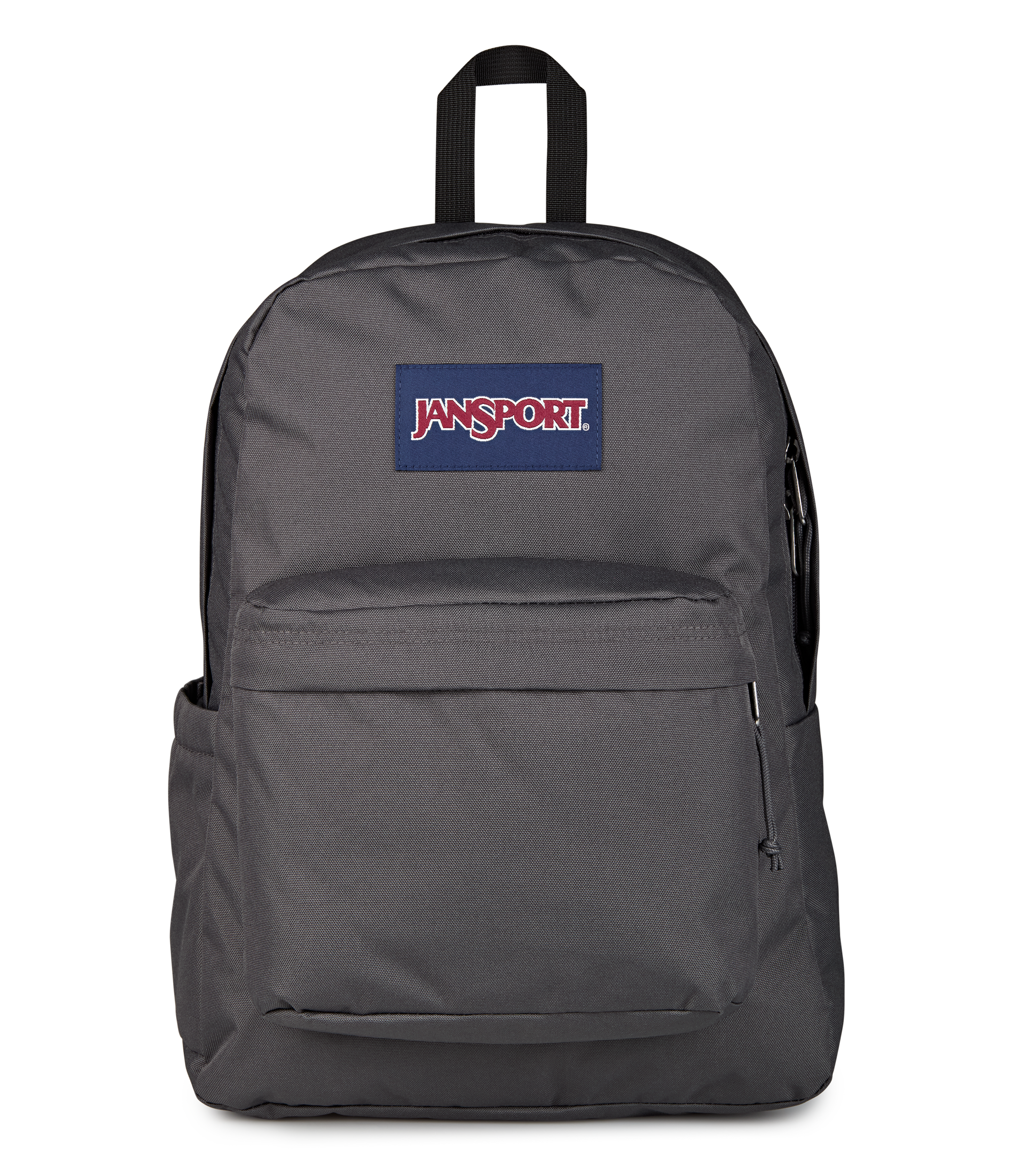 JanSport SuperBreak Plus Iconic Style in Smokey Grit — front view # color_Smokey Grit