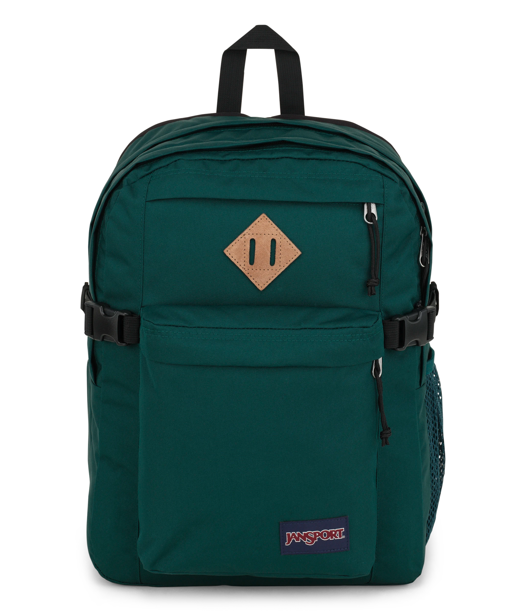 JanSport Main Campus Iconic Style in Deep Juniper — front view # color_Deep Juniper