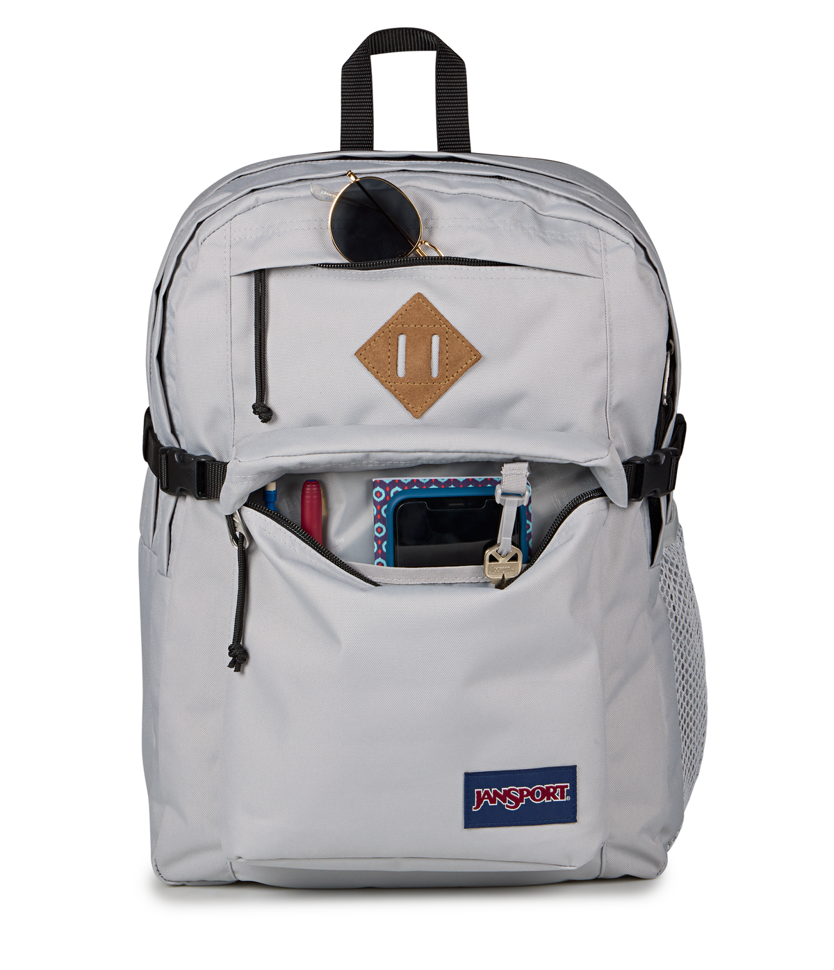 JanSport Main Campus Iconic Style in Grounded Grey — detail view 3