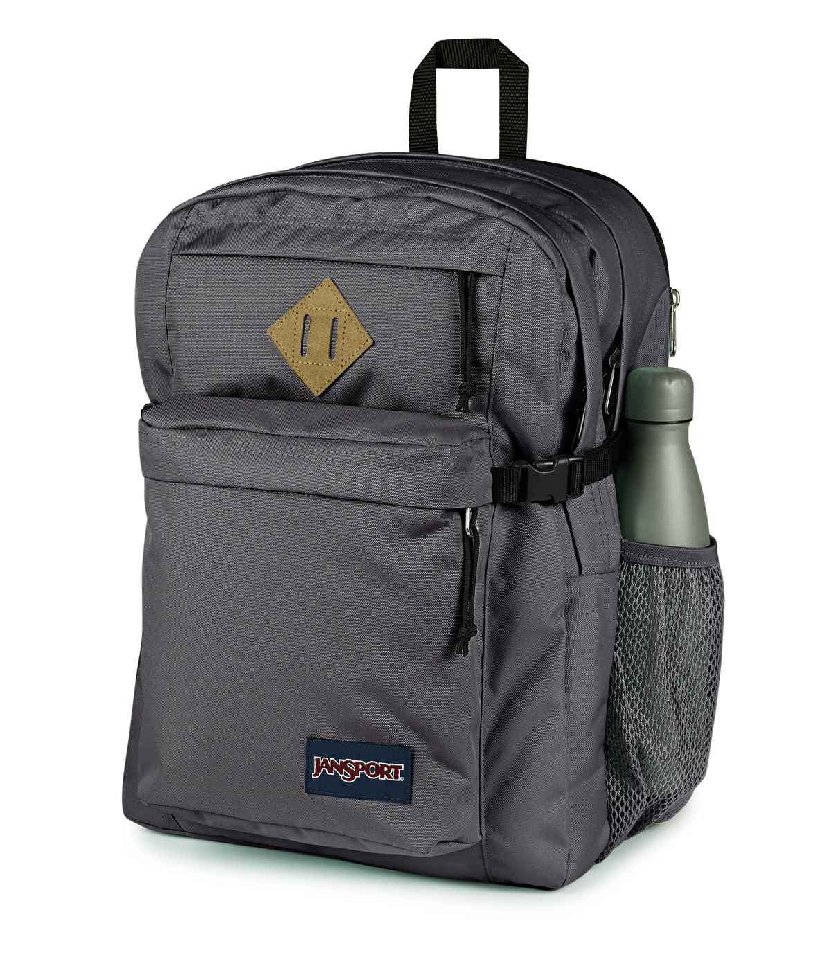 JanSport Main Campus Iconic Style in Smokey Grit — detail view