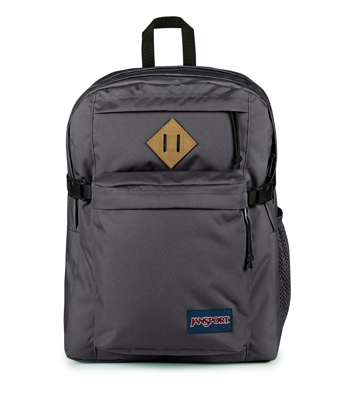 JanSport Main Campus Iconic Style in Smokey Grit — front view # color_Smokey Grit