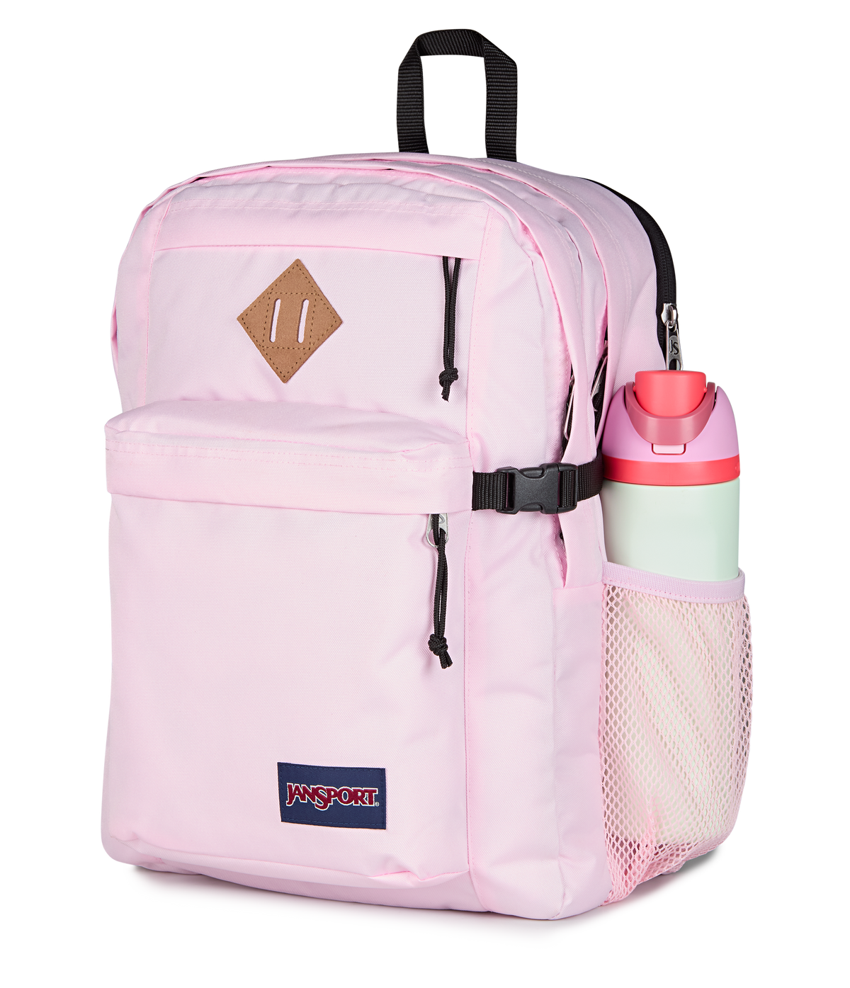 JanSport Main Campus Iconic Style in Pink Ice — detail view