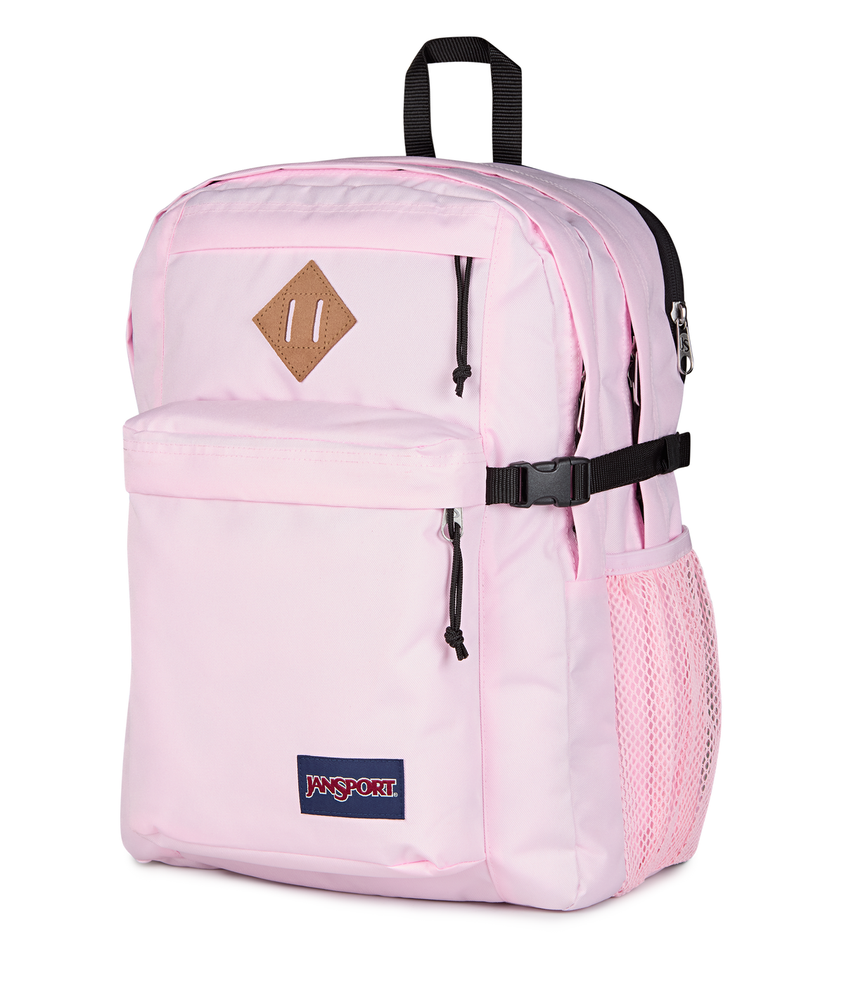 JanSport Main Campus Iconic Style in Pink Ice — side view