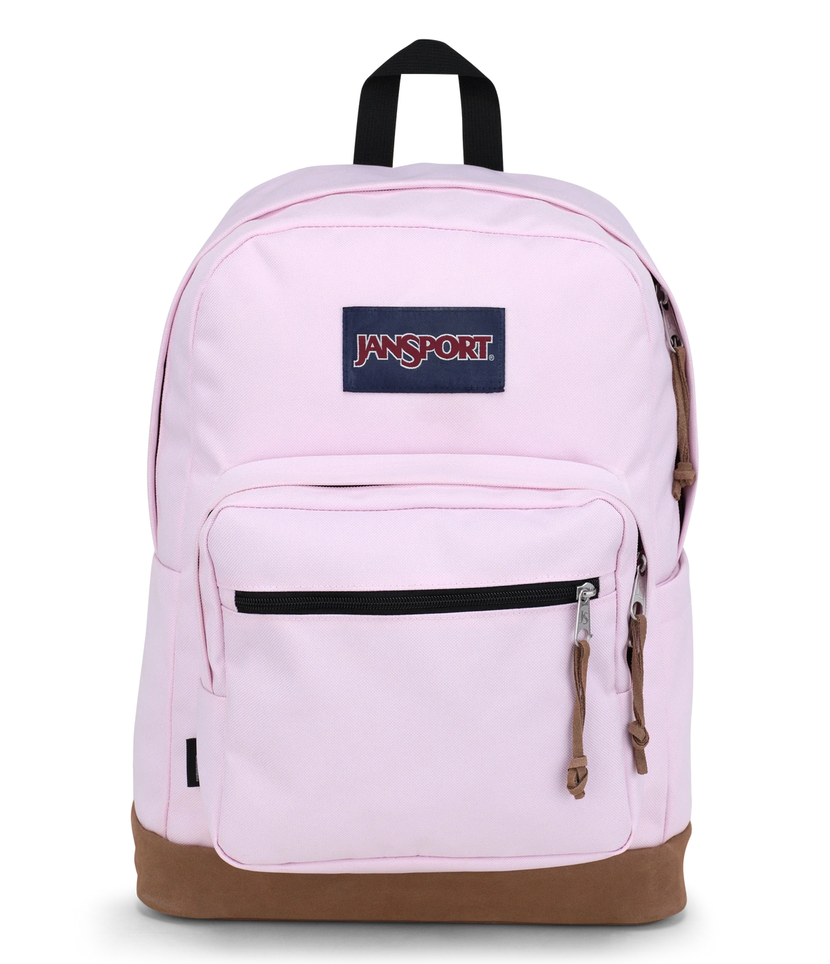Jansport Right Pack Backpack Iconic Style in Pink Ice — front view # color_Pink Ice