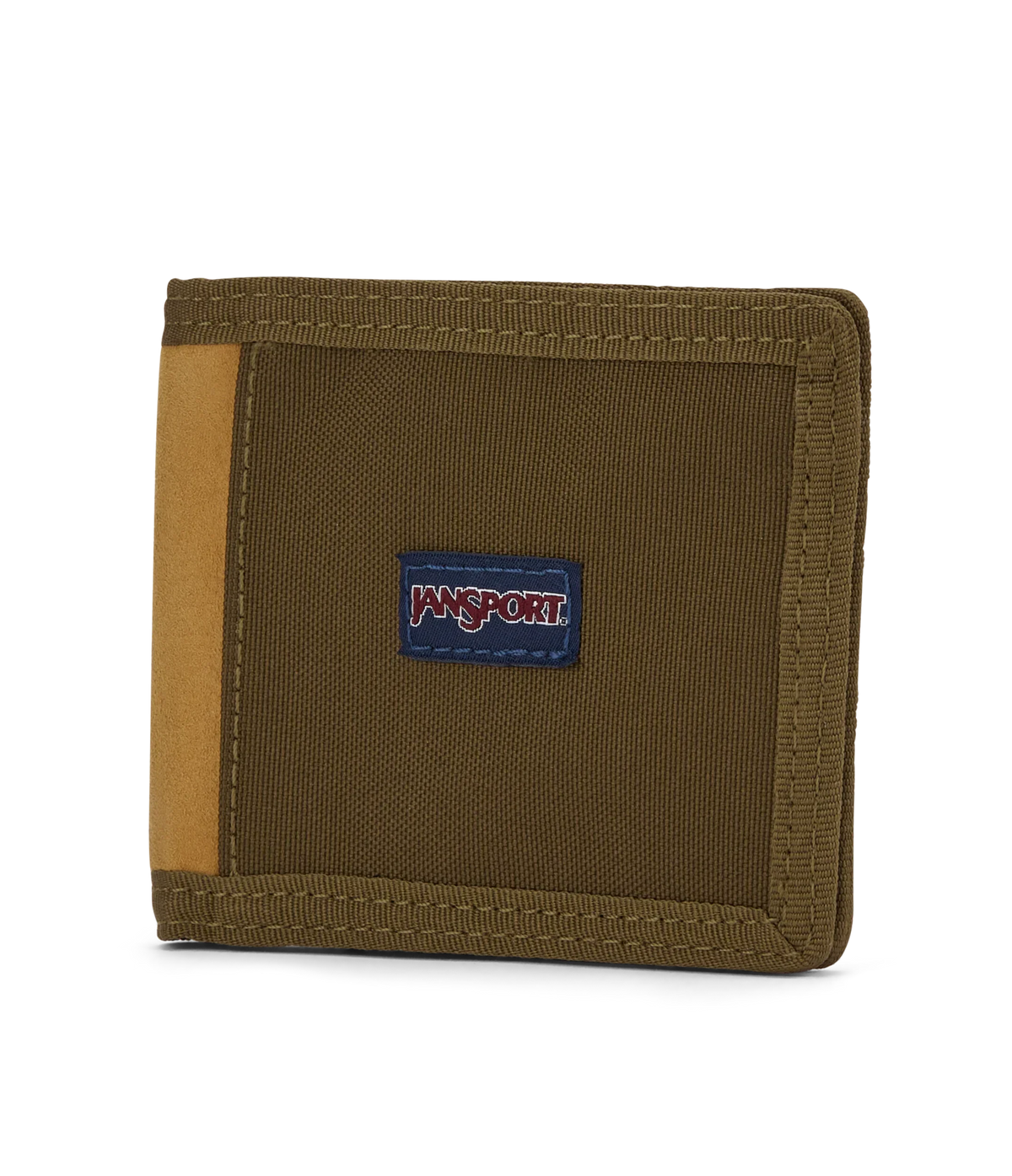 JanSport Core Bifold Wallet in Army Green — angle view