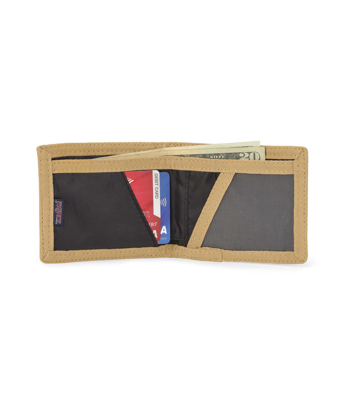 JanSport Core Bifold Wallet in Curry — interior view