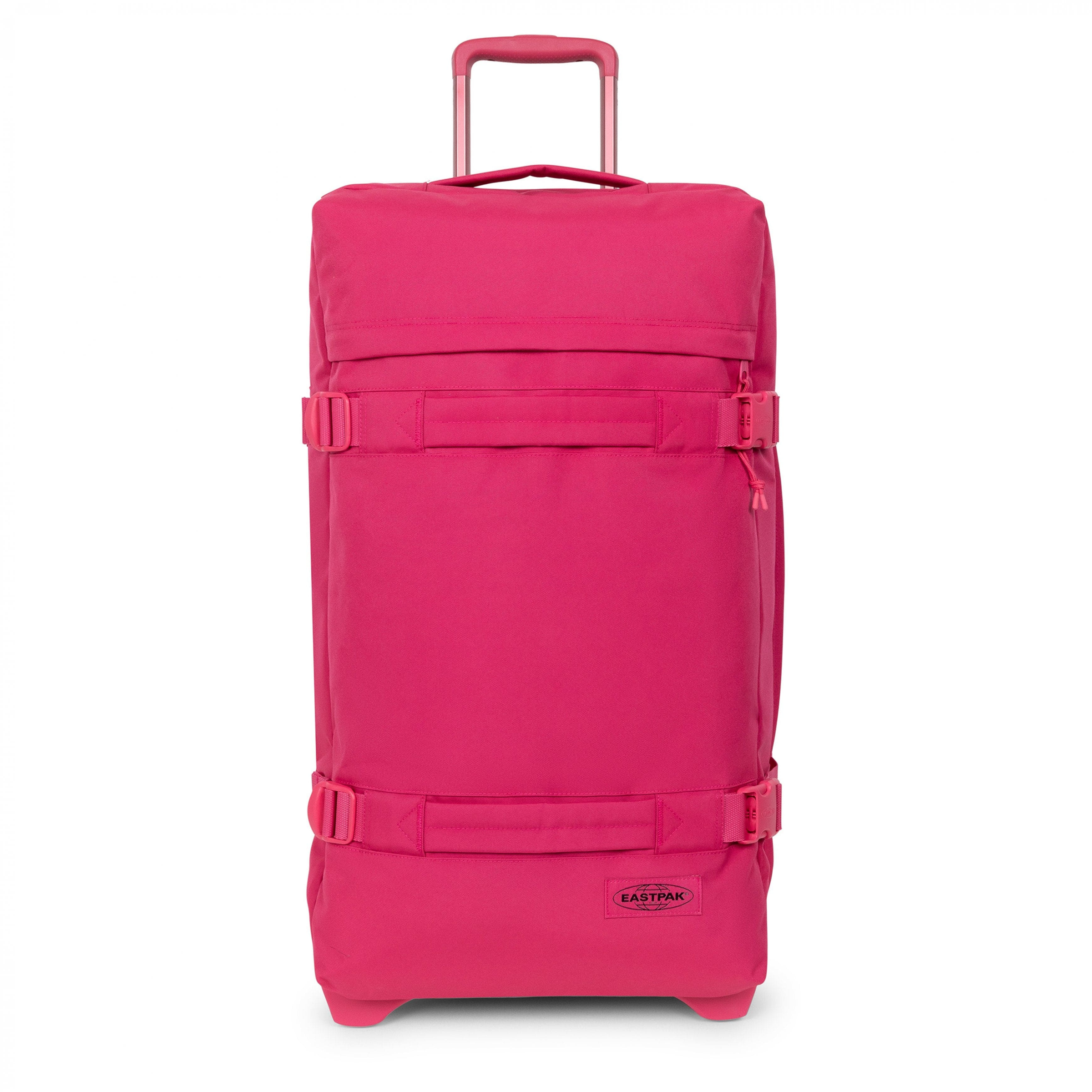 Eastpak Transit'R Large 2-Wheel Duffel | 121L in Monotone Pink — front view # color_Monotone Pink
