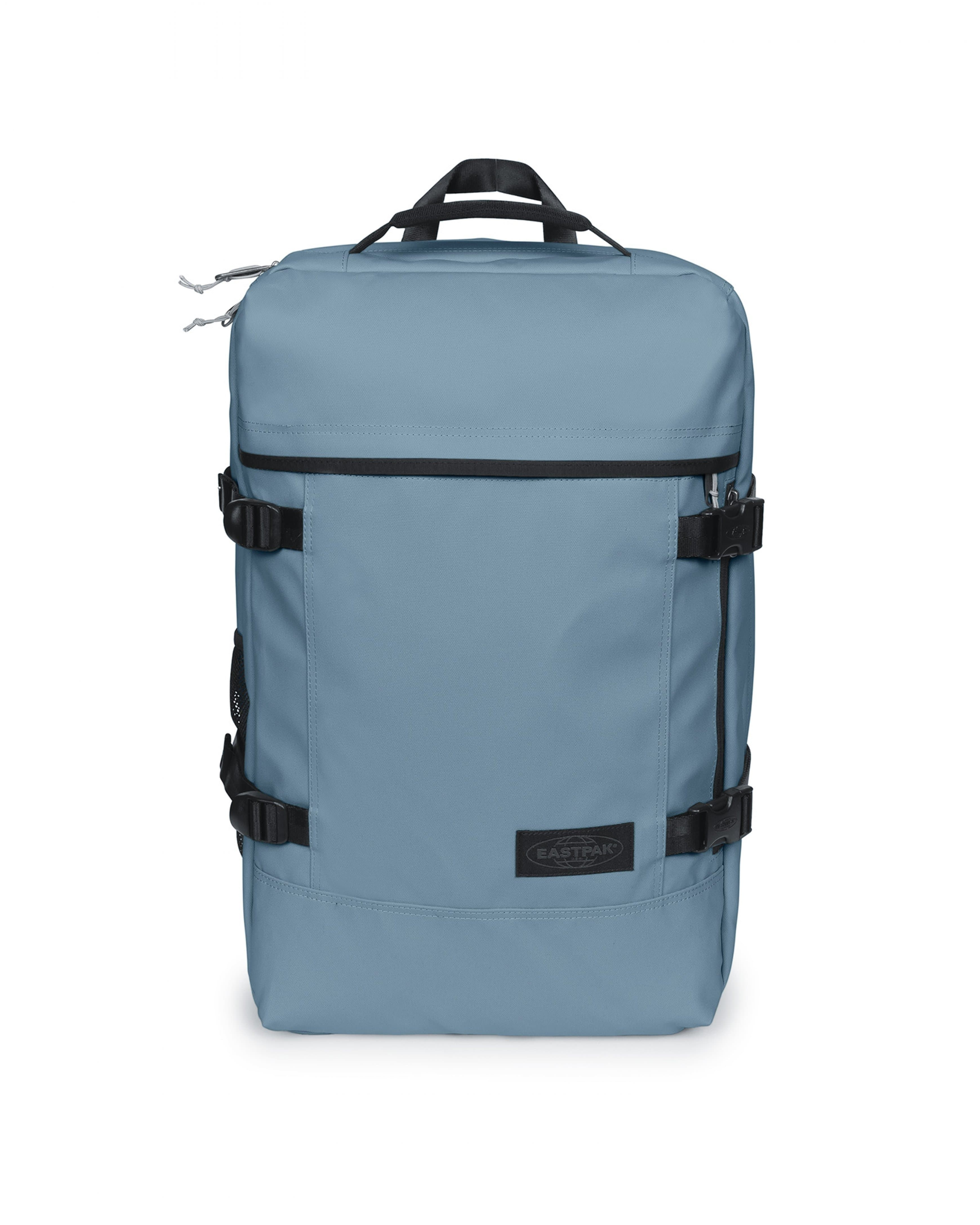 Eastpak Travelpack Backpack Tarp Edition 42L in Tarp Dust Blue — front view # color_Tarp Dust Blue