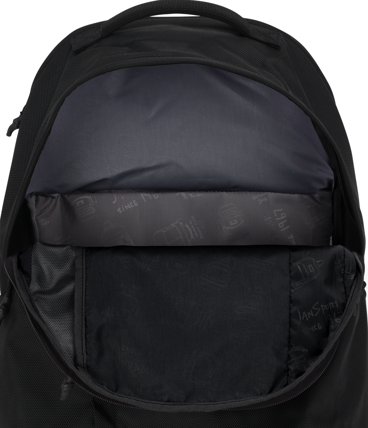 Jansport Station Pack in Black — interior view