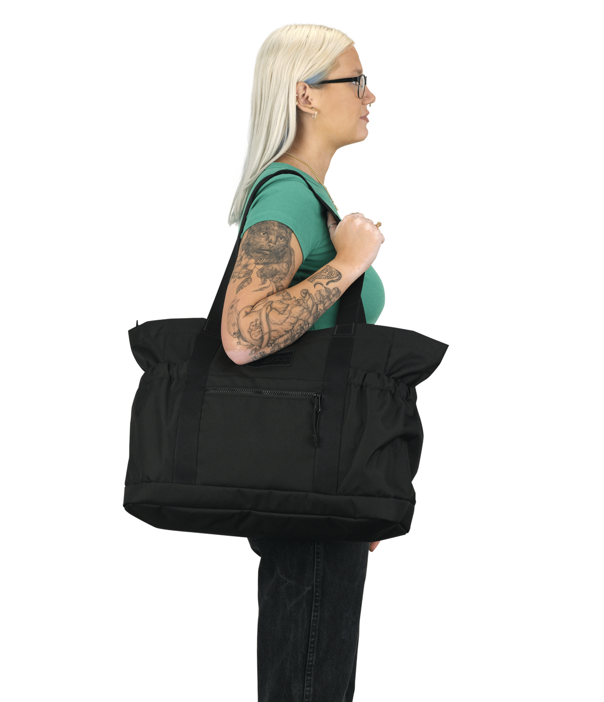 Jansport Everyday Large Tote in Black — lifestyle # color_Black