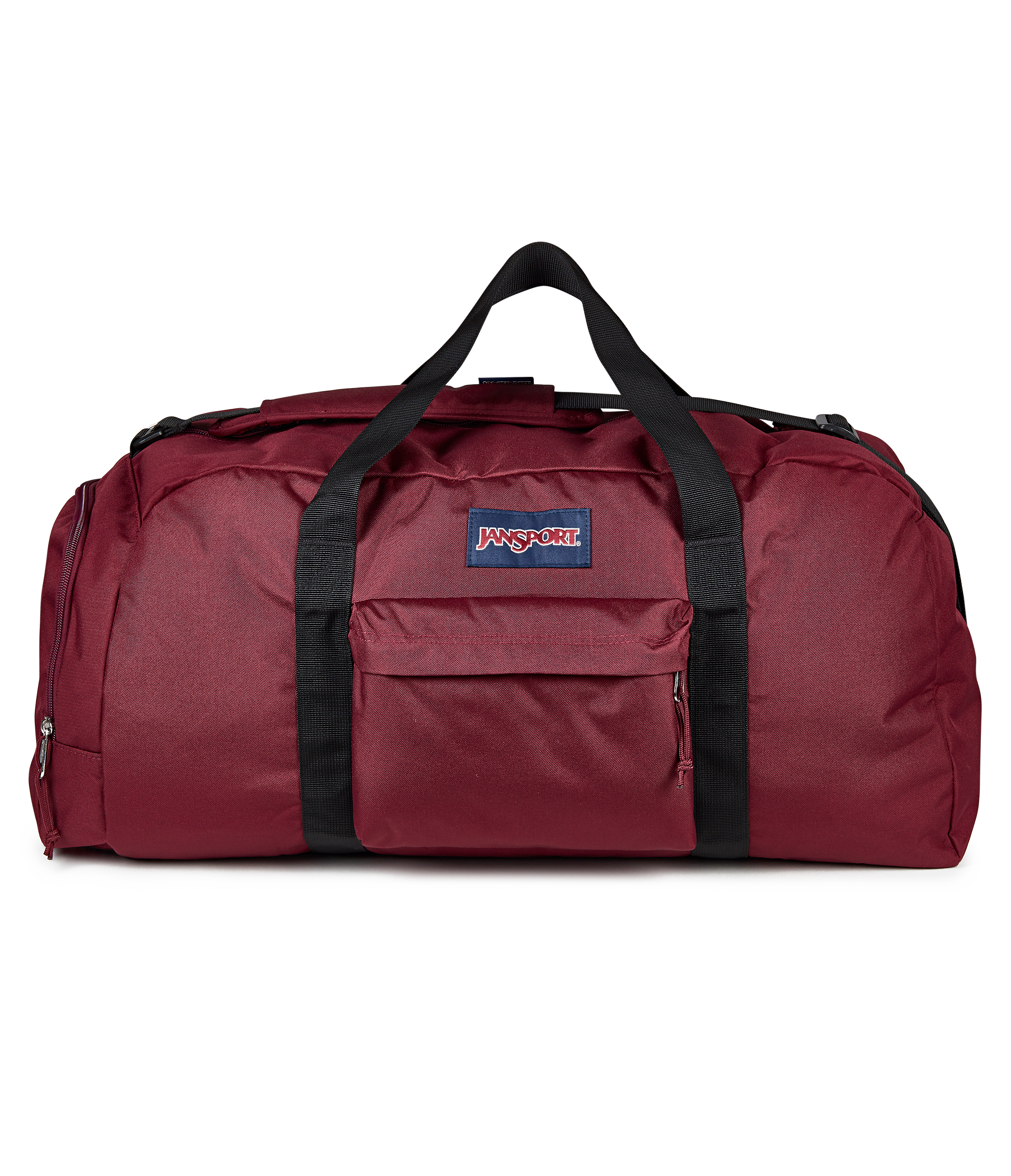 JanSport Weekender Large Duffel in Cherry Lacquer — front view