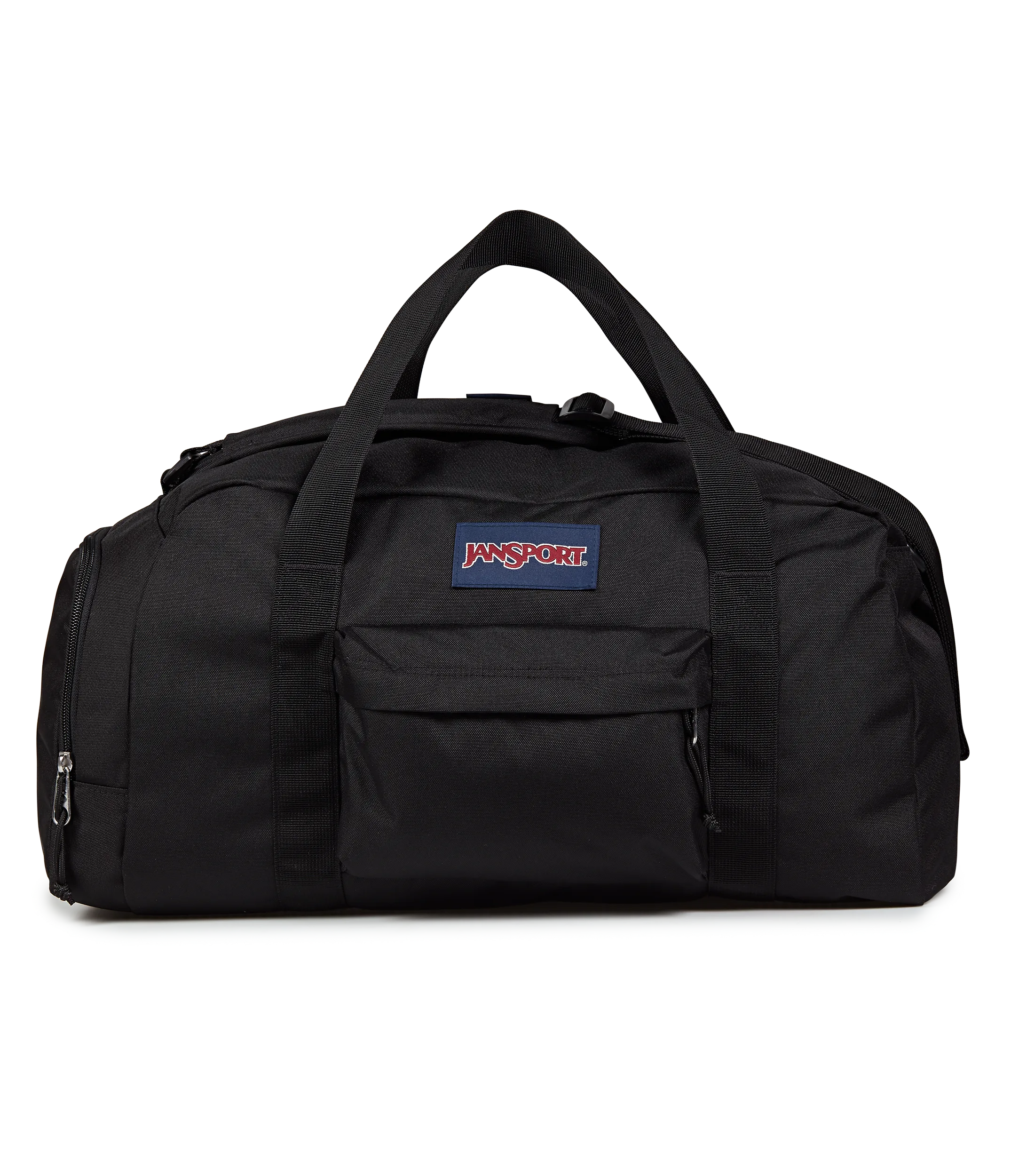 JanSport Weekender Medium Duffel in Black — angle view 2